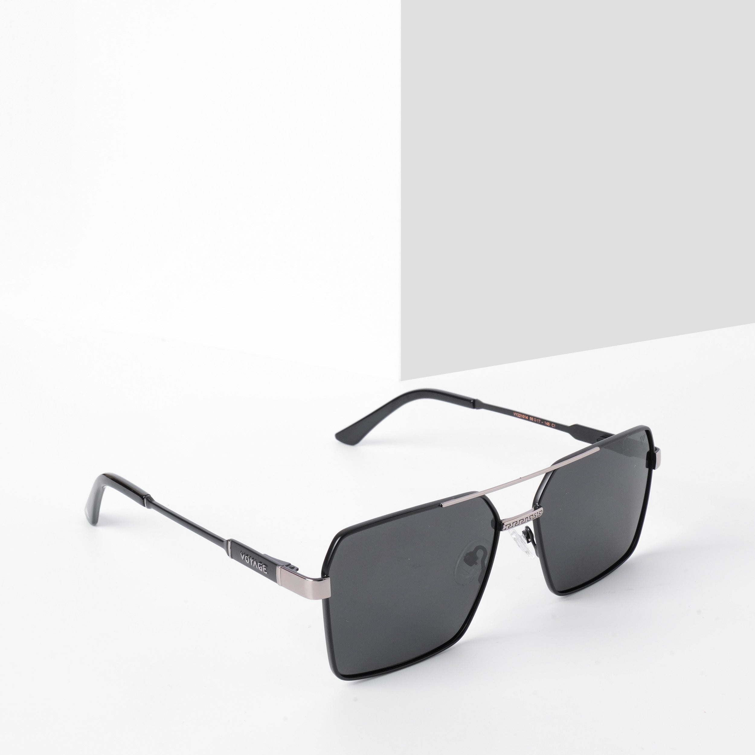 Voyage Exclusive Wayfarer Polarized Sunglasses for Men & Women (Black Lens | Black & Grey Frame - PMG5312)