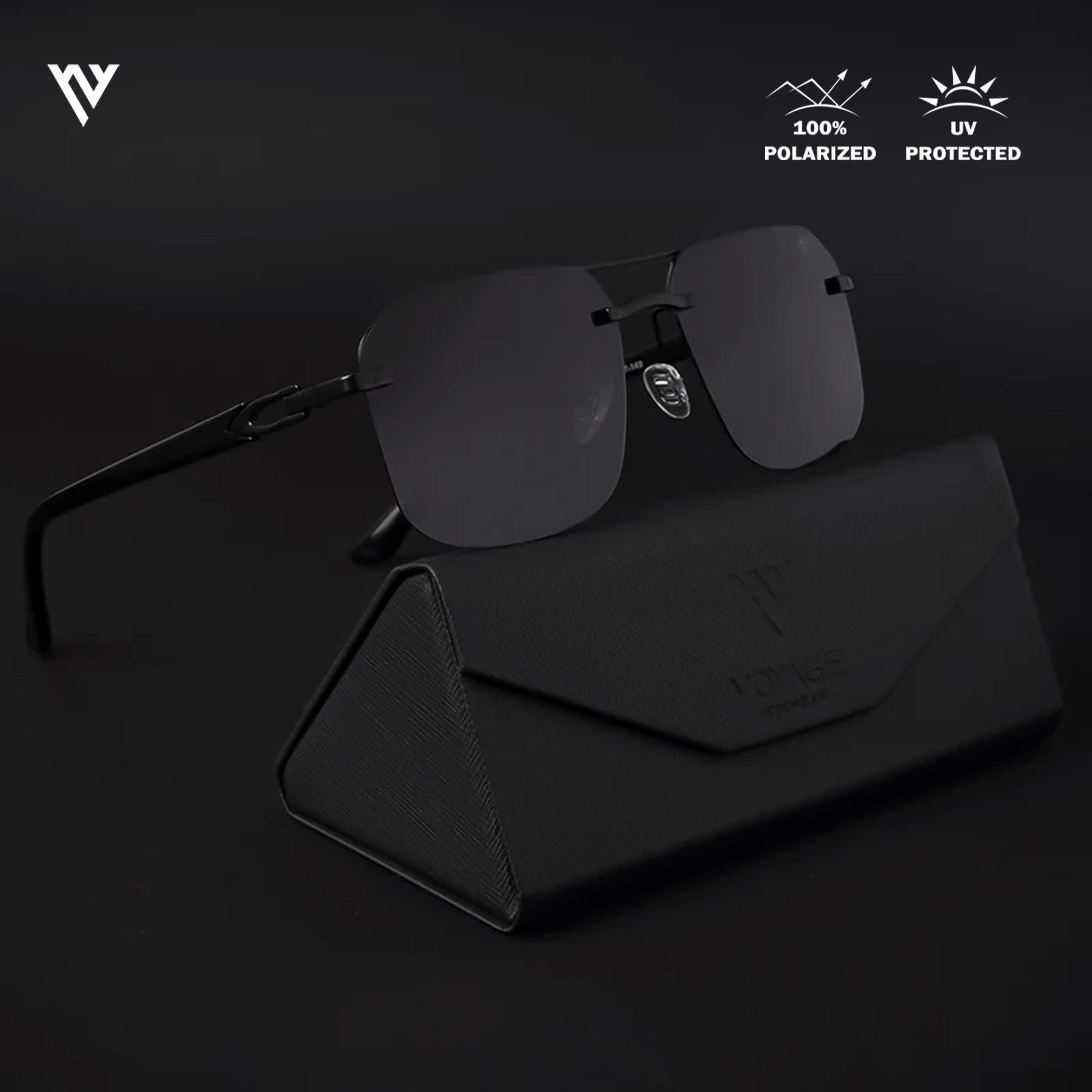 Voyage Exclusive Black Polarized Wayfarer Sunglasses for Men & Women - PMG4143