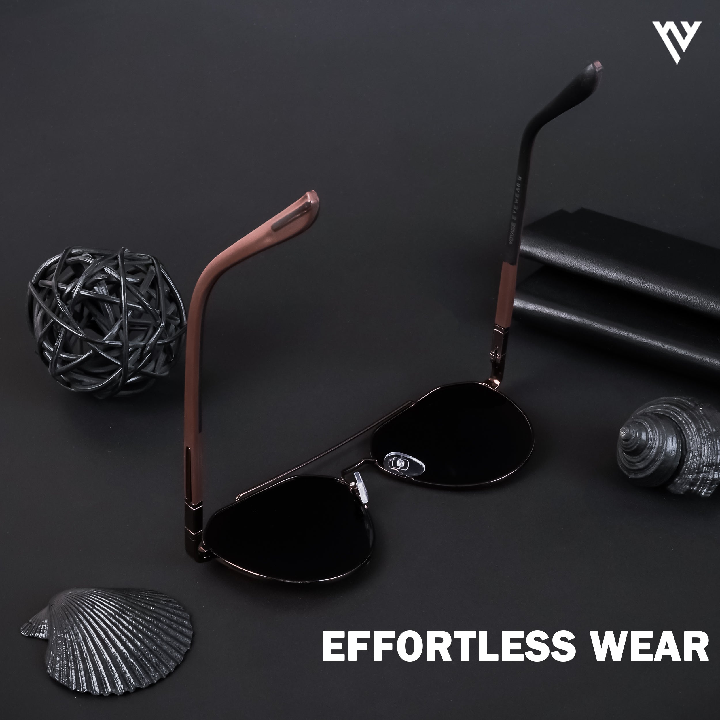 Voyage Exclusive Brown Polarized Aviator Sunglasses for Men & Women (8009PMG4285)