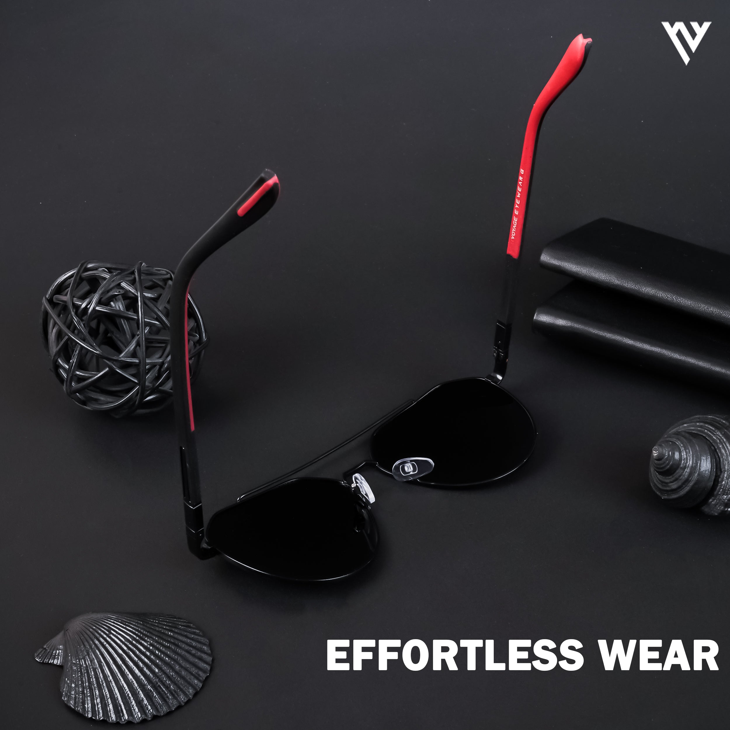 Black Polarized Aviator Sunglasses - PMG4286