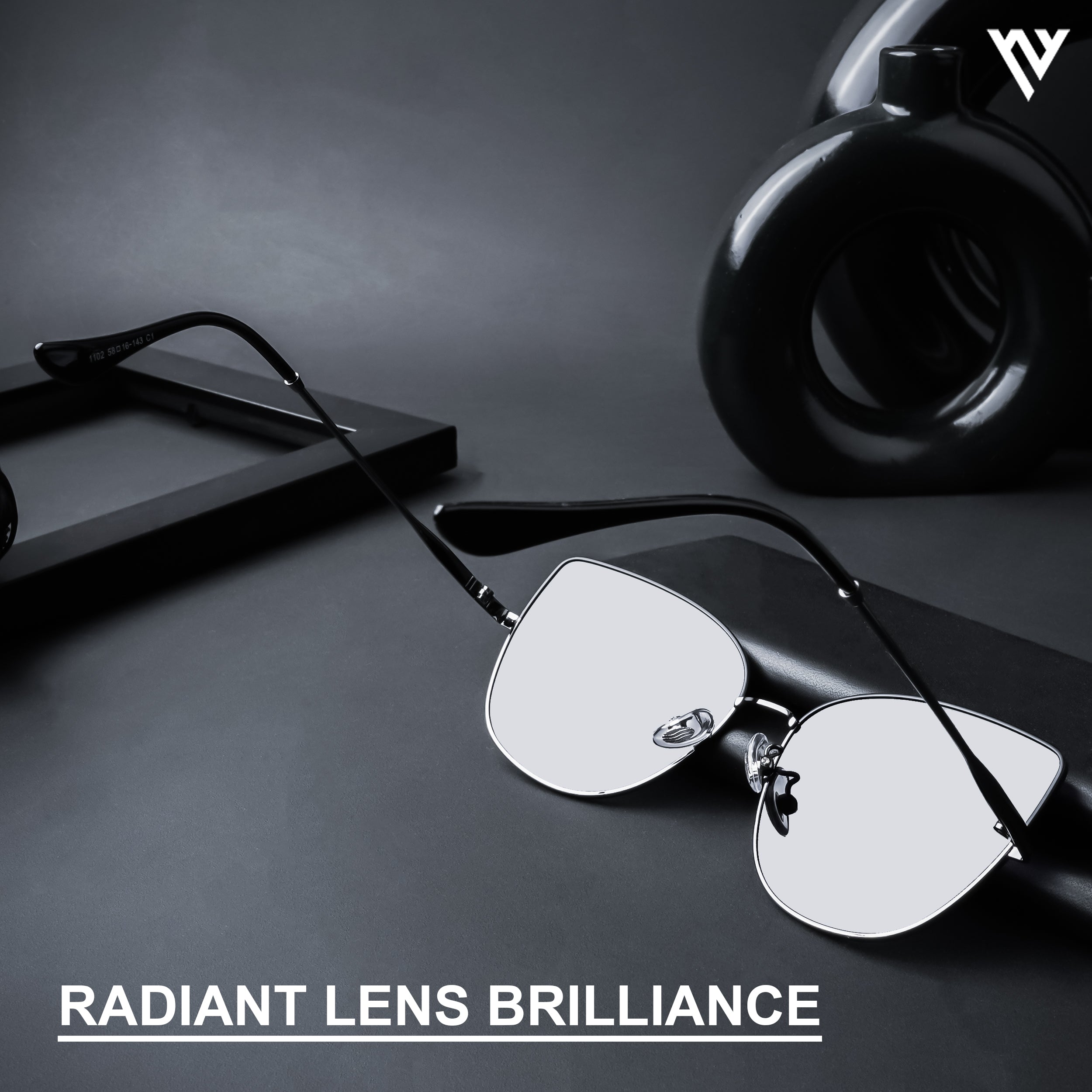 Voyage Exclusive Black Polarized Cateye Sunglasses for Women - PMG4586
