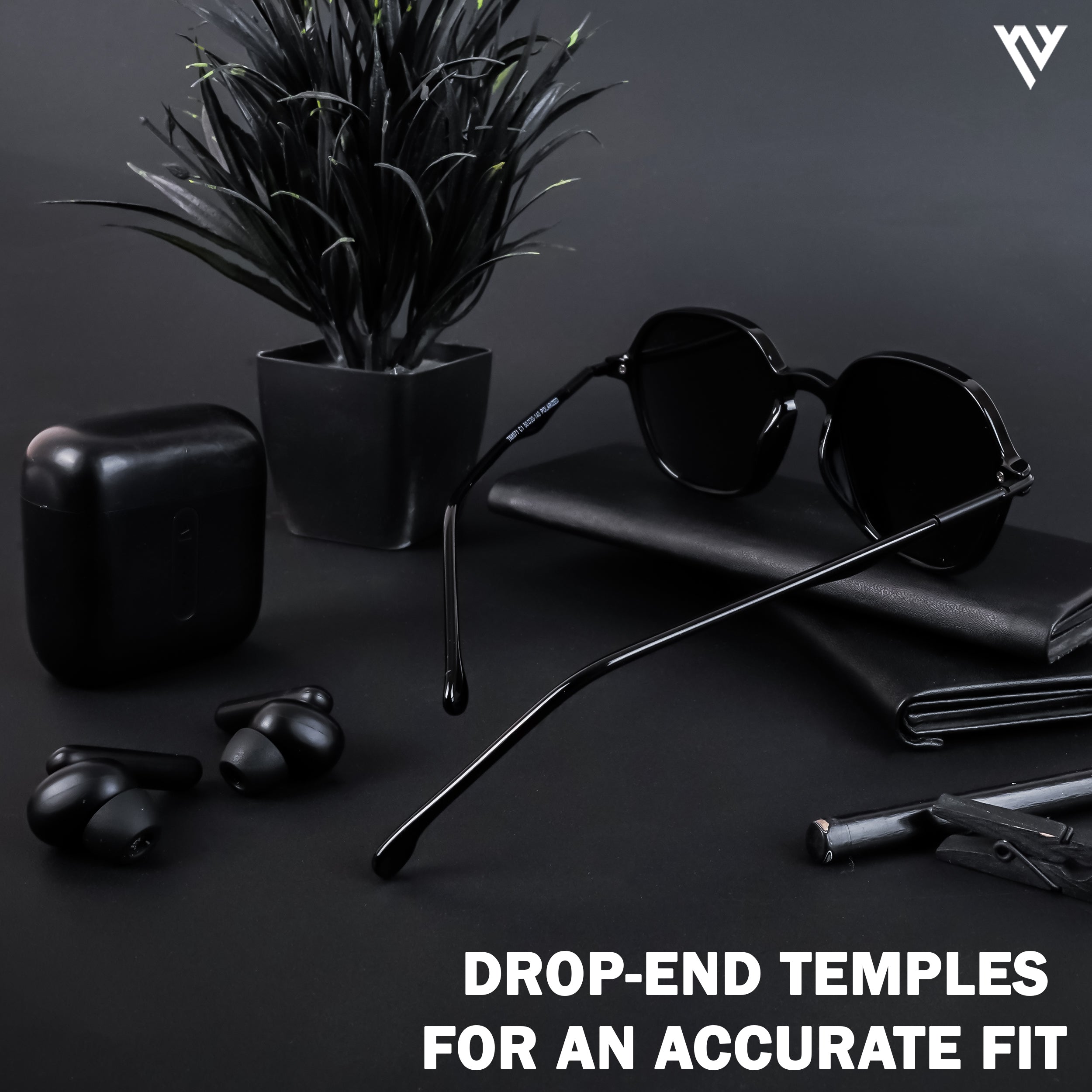 Voyage Exclusive Shine Black Polarized Round Sunglasses for Men & Women (TR8071PMG4493)