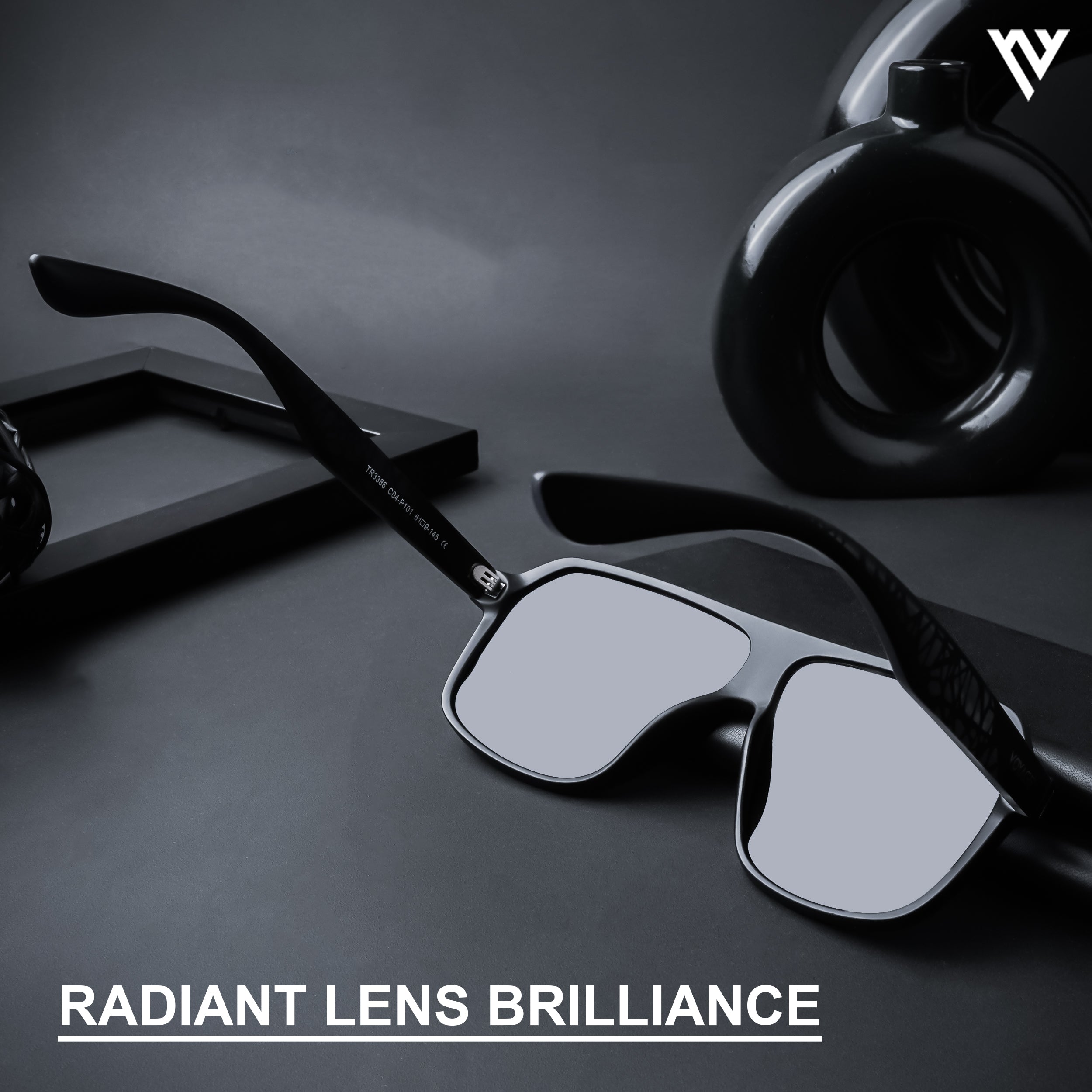 Voyage Exclusive Black Polarized Wayfarer Sunglasses for Men & Women (TR3386MG4576)