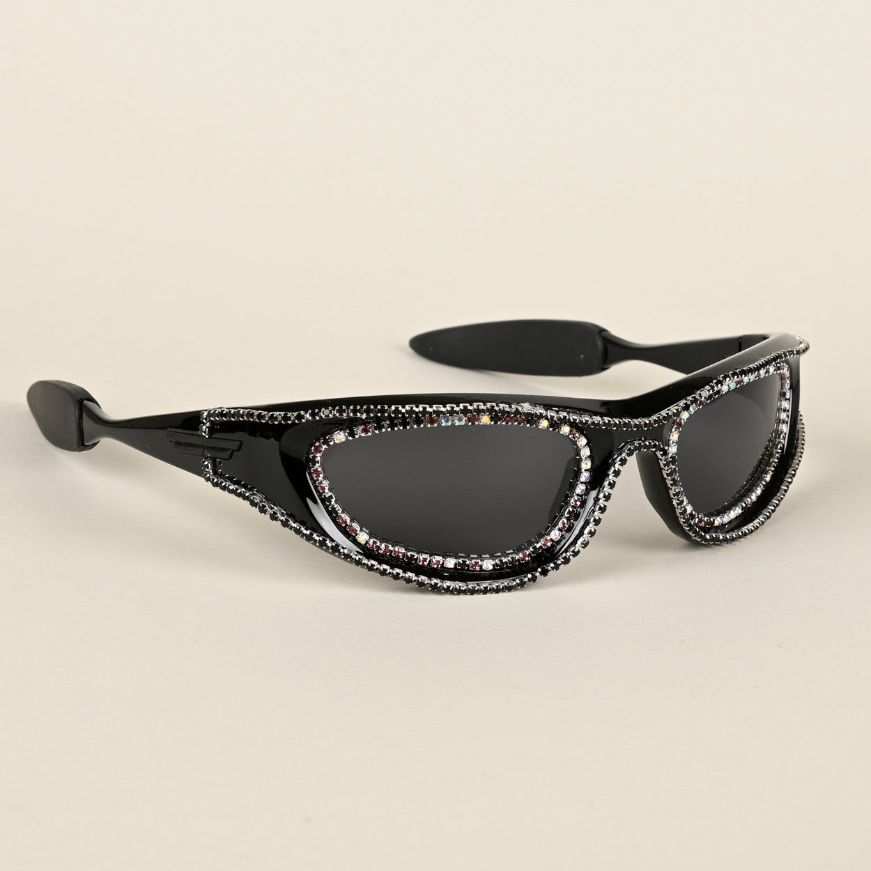 Voyage Black Wrap-Around Polarized Sunglasses for Men & Women (5012PMG4364)