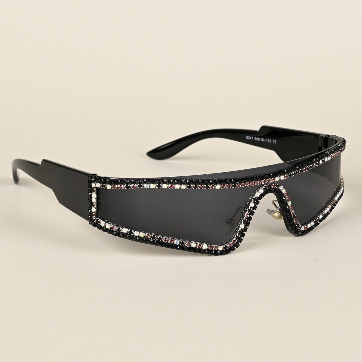 Voyage Black Wrap-Around Sunglasses for Men & Women - MG4348