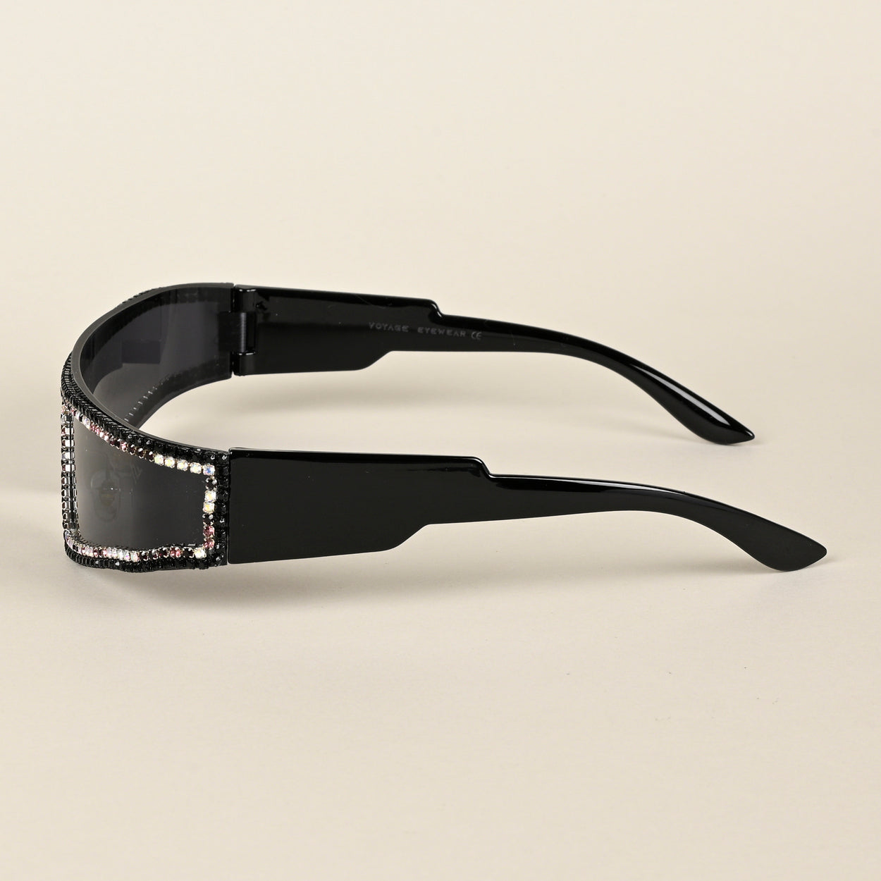 Voyage Black Wrap-Around Sunglasses for Men & Women - MG4348