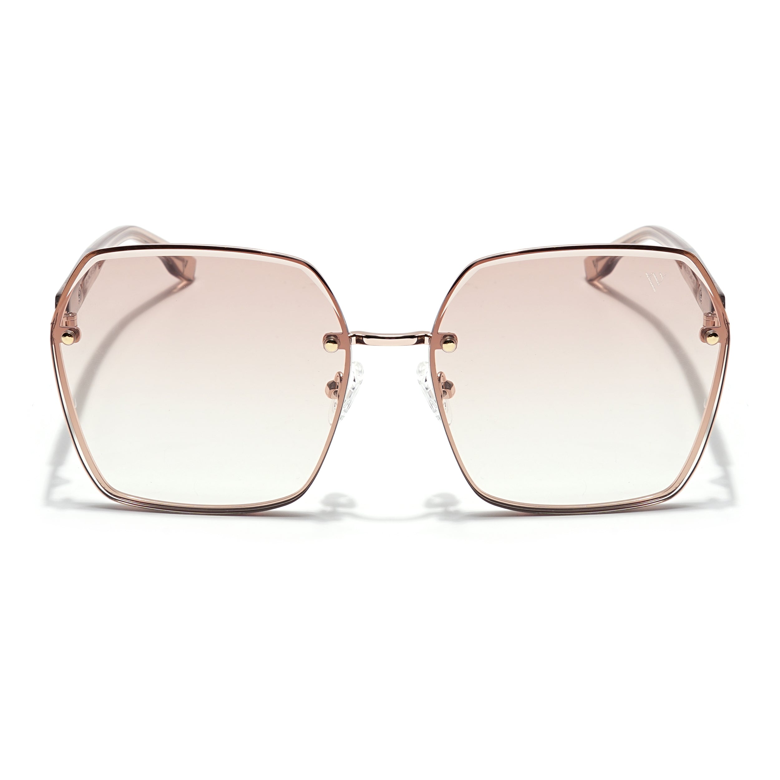 Voyage Select Over Size Sunglasses for Women (Brown & Clear Lens | Golden Frame - SLMG6230)