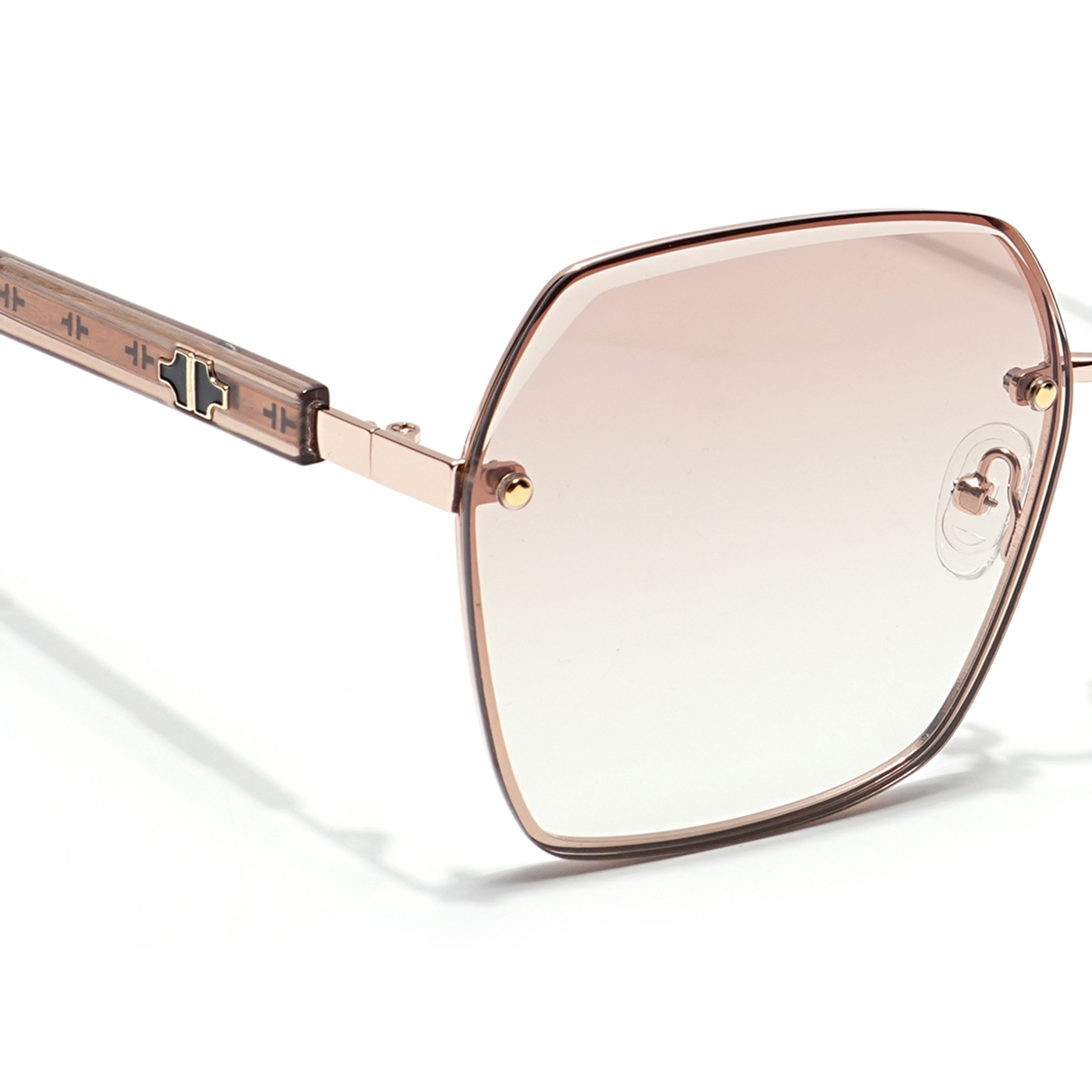 Voyage Select Over Size Sunglasses for Women (Brown & Clear Lens | Golden Frame - SLMG6230)