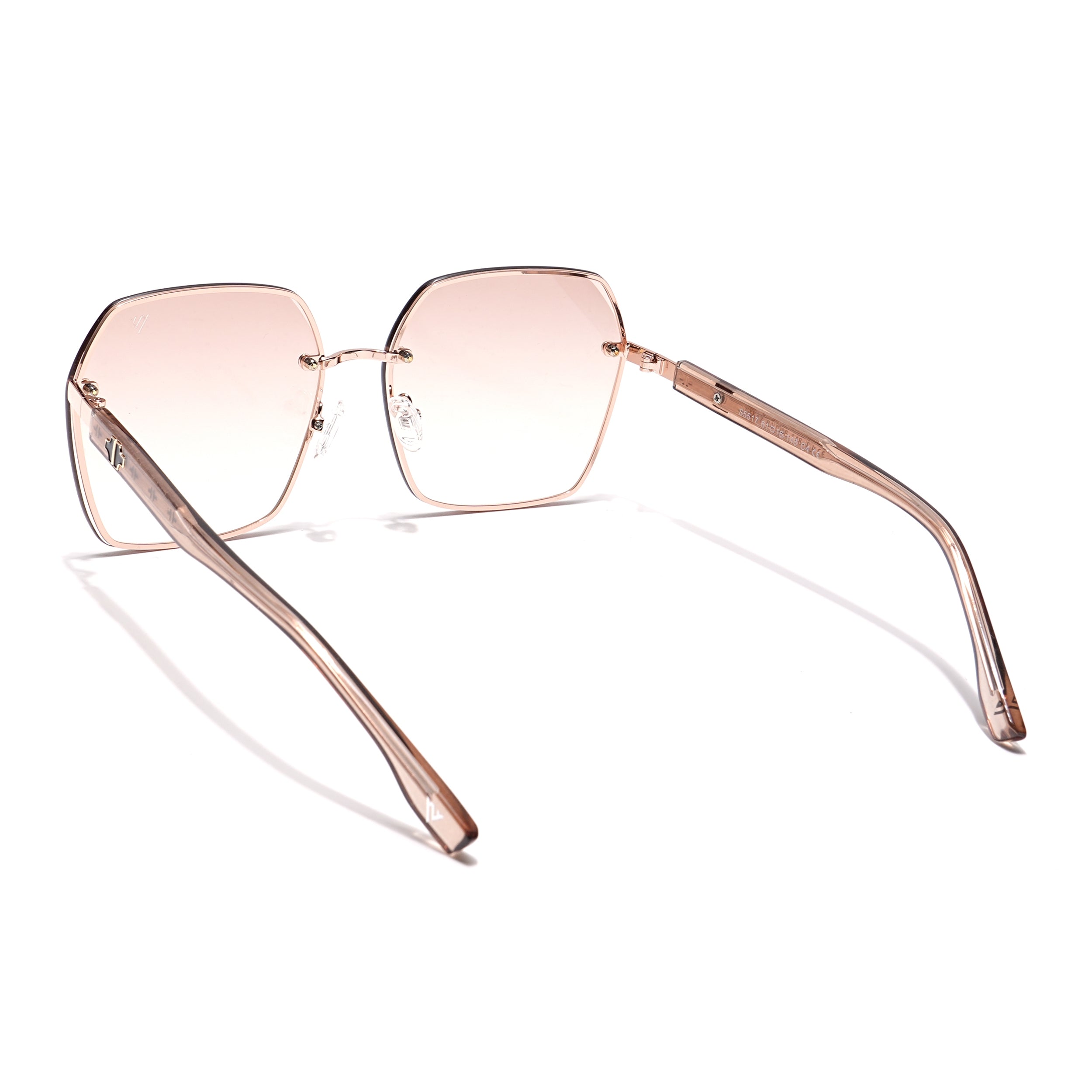 Voyage Select Over Size Sunglasses for Women (Brown & Clear Lens | Golden Frame - SLMG6230)