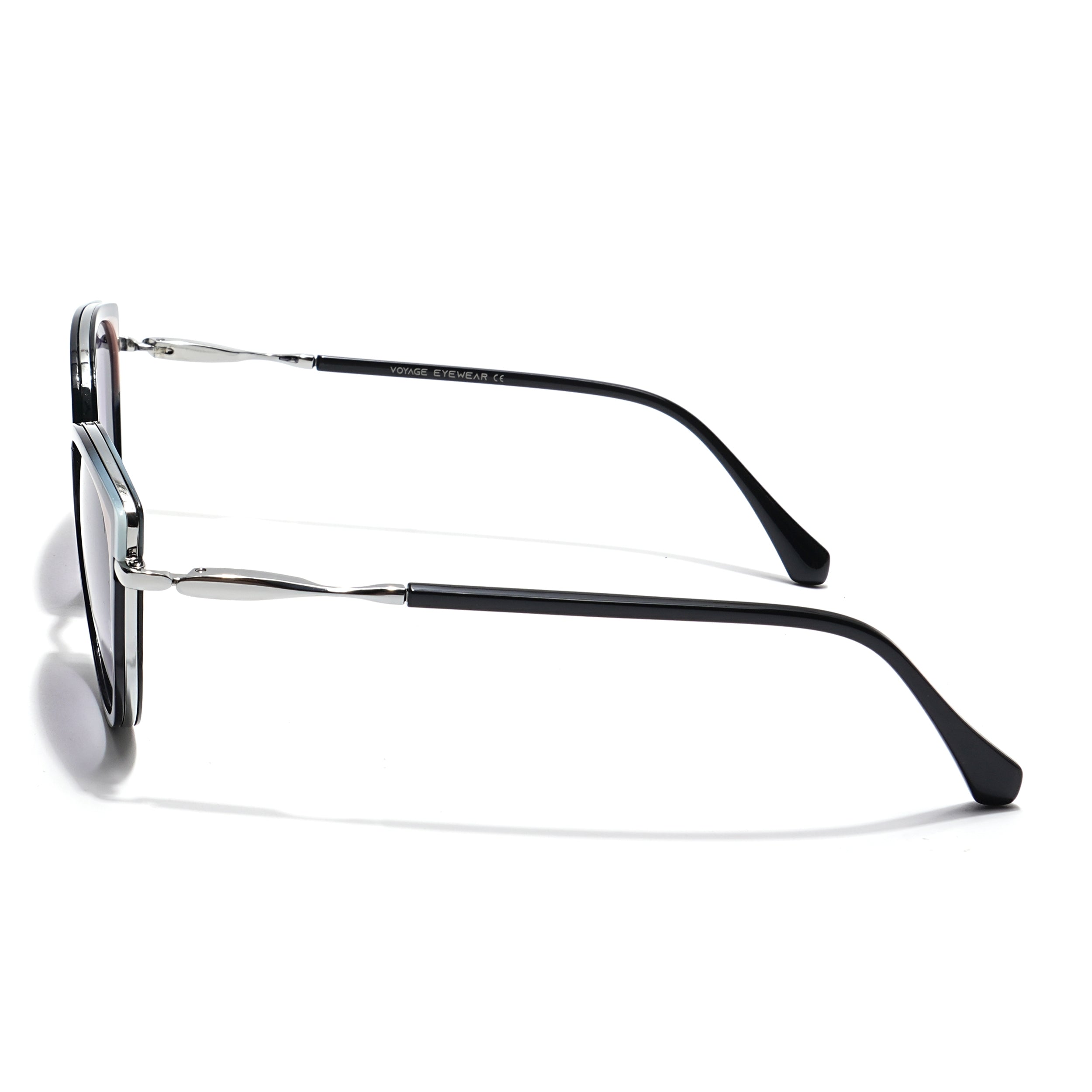 Voyage Select Cateye Sunglasses (Grey & Clear Lens | Black & Silver Frame - SLMG6101)