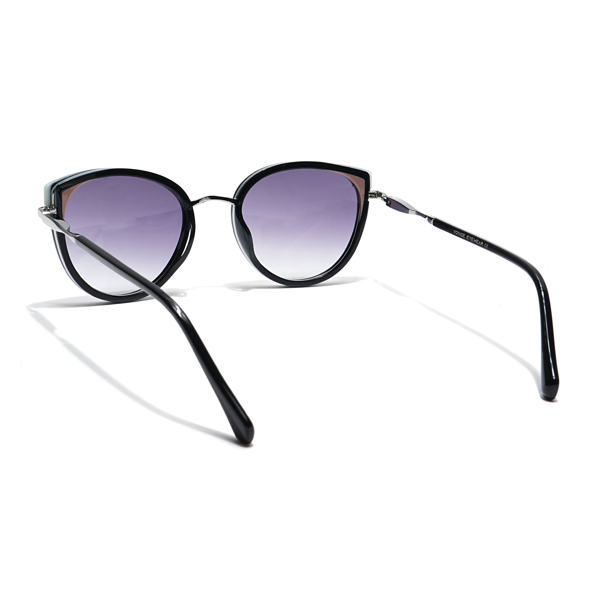 Voyage Select Cateye Sunglasses (Grey & Clear Lens | Black & Silver Frame - SLMG6101)