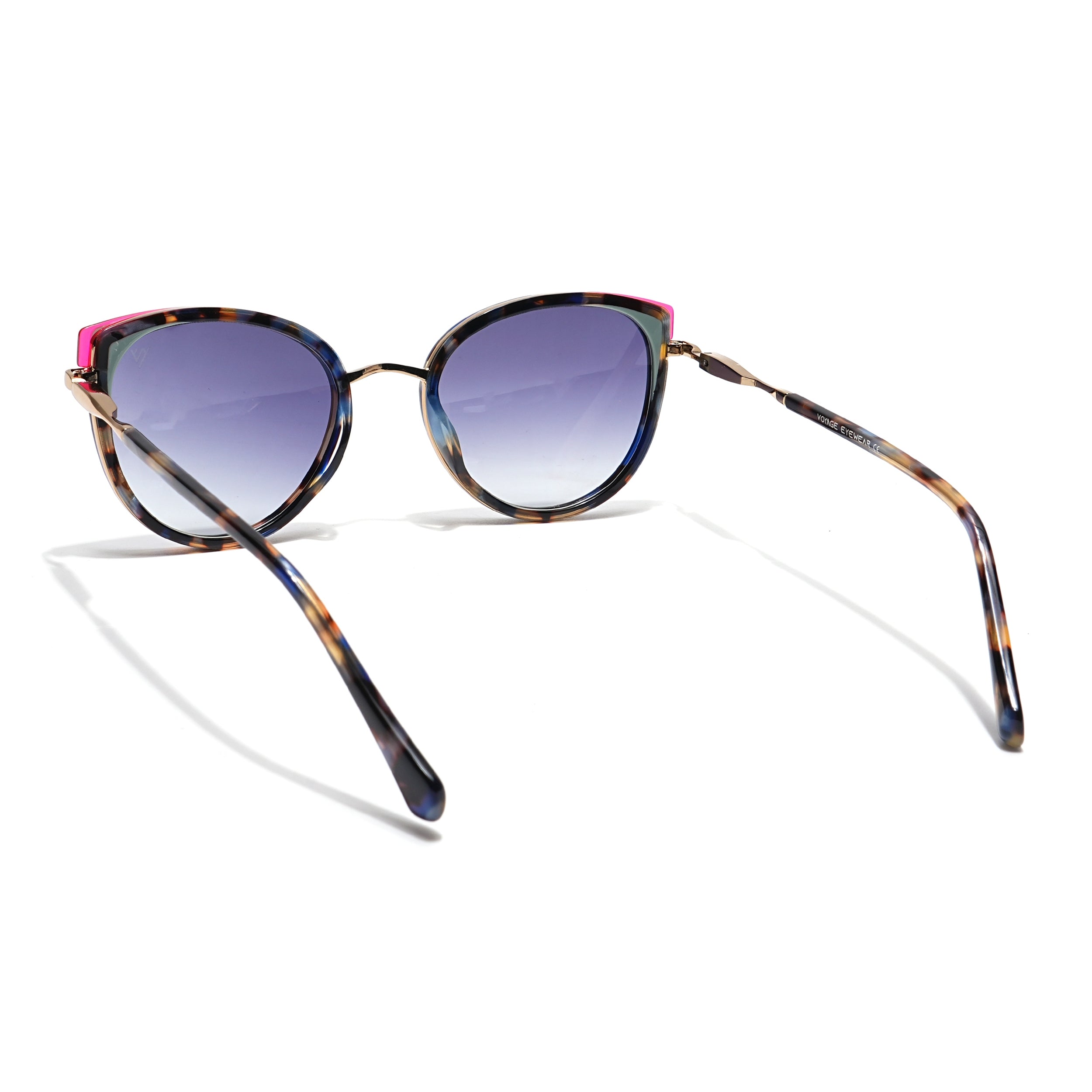 Voyage Select Cateye Sunglasses (Grey & Clear Lens | Demi Brown & Golden Frame - SLMG6104)