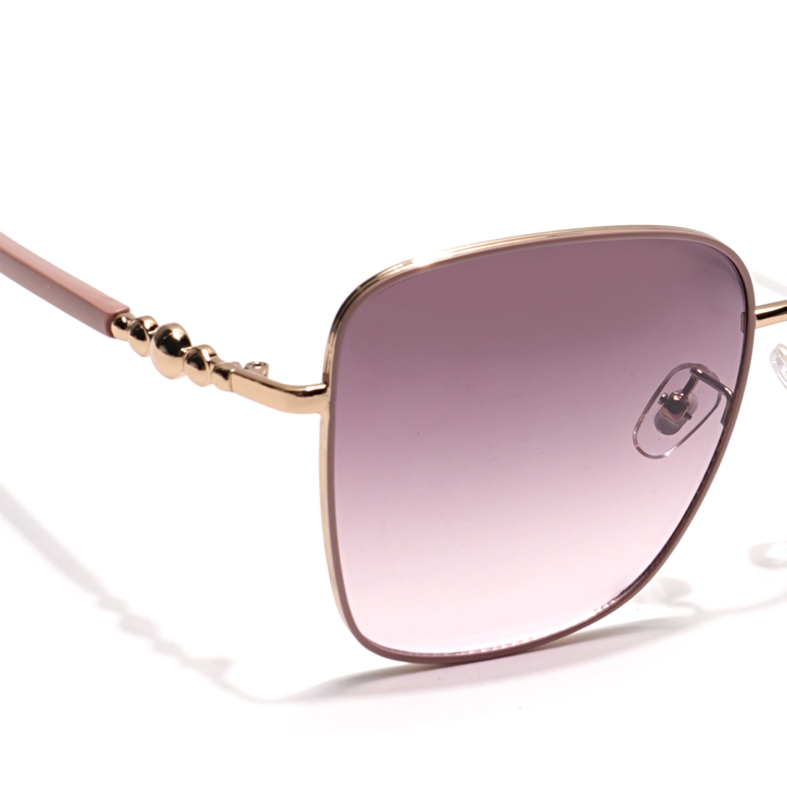 Square Sunglasses (Brown & Pink Lens | Golden & Nude Frame - MG6005)
