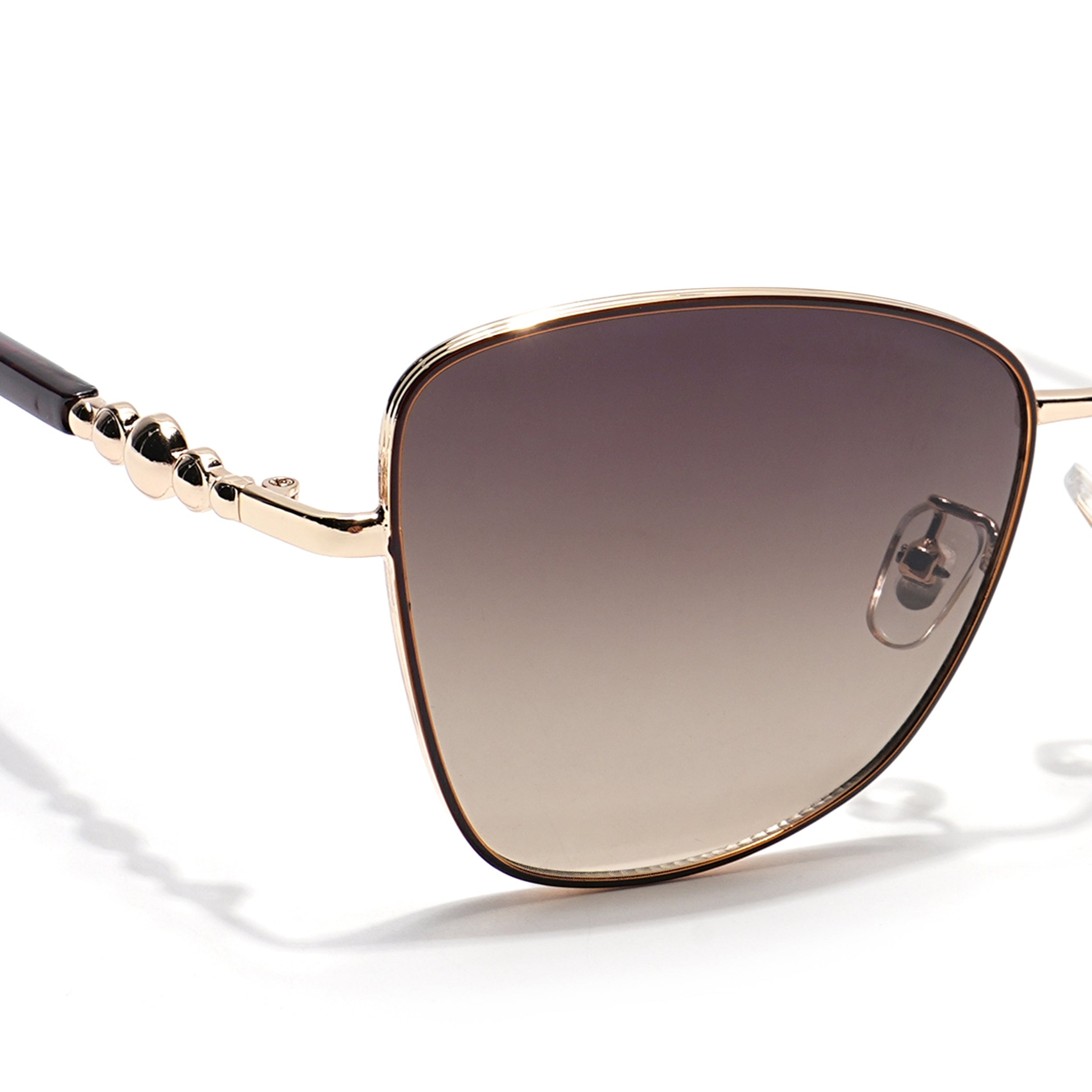 Cateye Sunglasses (Olive & Clear Lens | Golden & Brown Frame - MG5998)