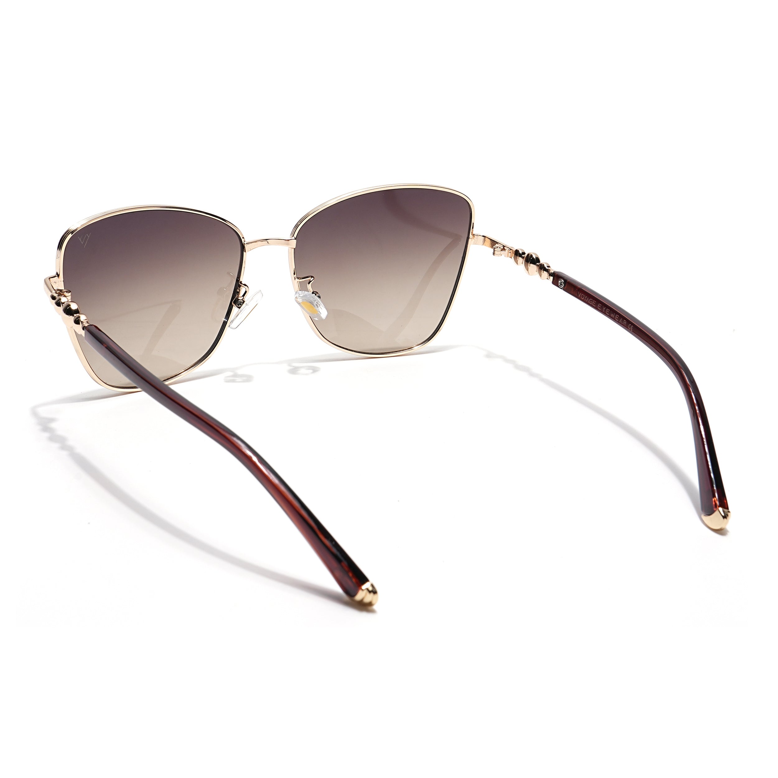Cateye Sunglasses (Olive & Clear Lens | Golden & Brown Frame - MG5998)