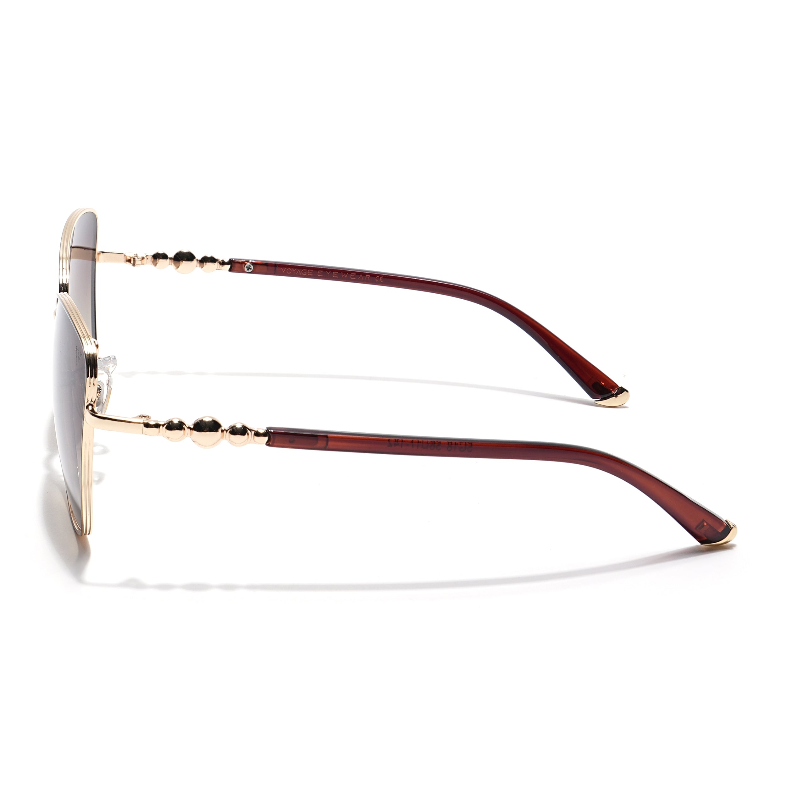 Cateye Sunglasses (Olive & Clear Lens | Golden & Brown Frame - MG5998)