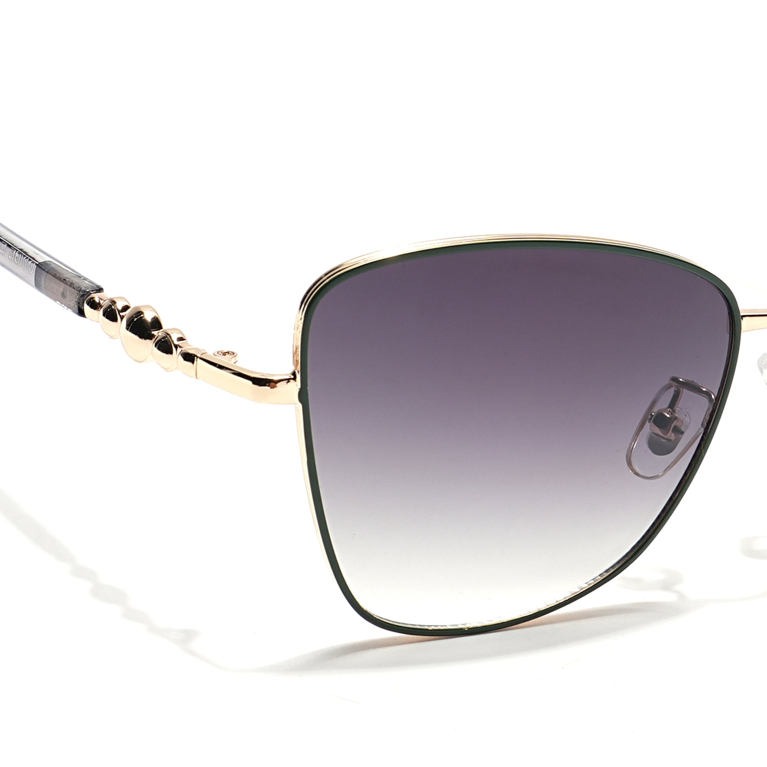 Cateye Sunglasses (Green & Clear Lens | Golden & Green Frame - MG5999)