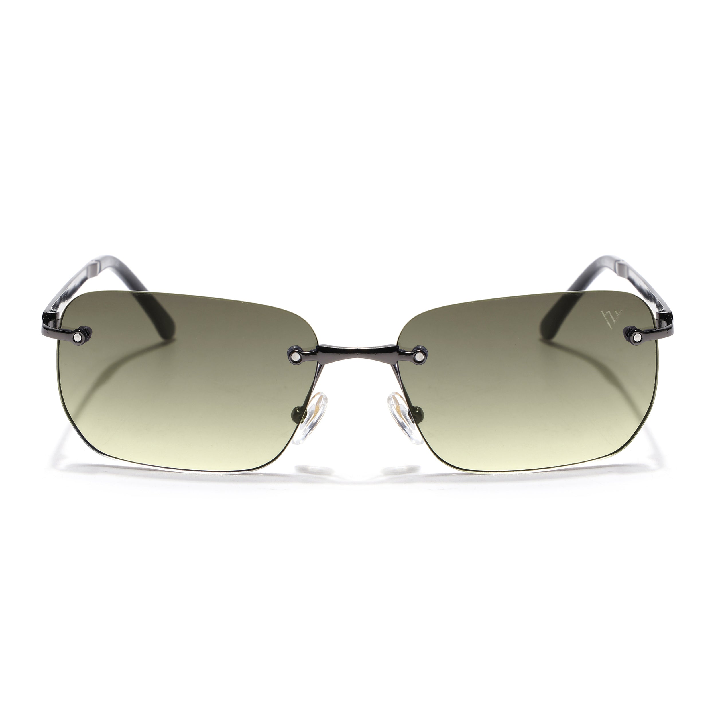 Rayn | Olive & Clear Rimless Sunglasses | Grey Frame - MG7603