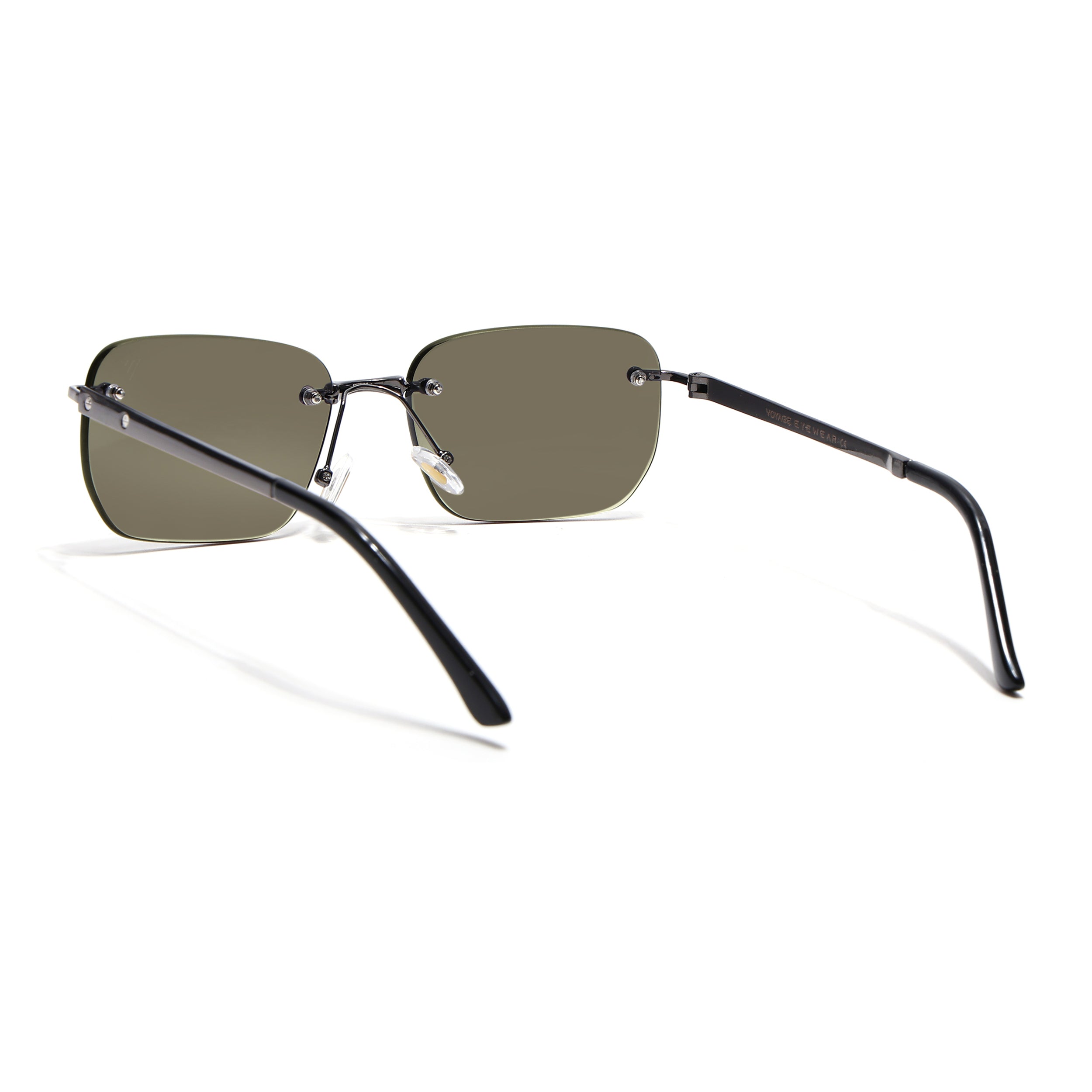 Rayn | Olive & Clear Rimless Sunglasses | Grey Frame - MG7603