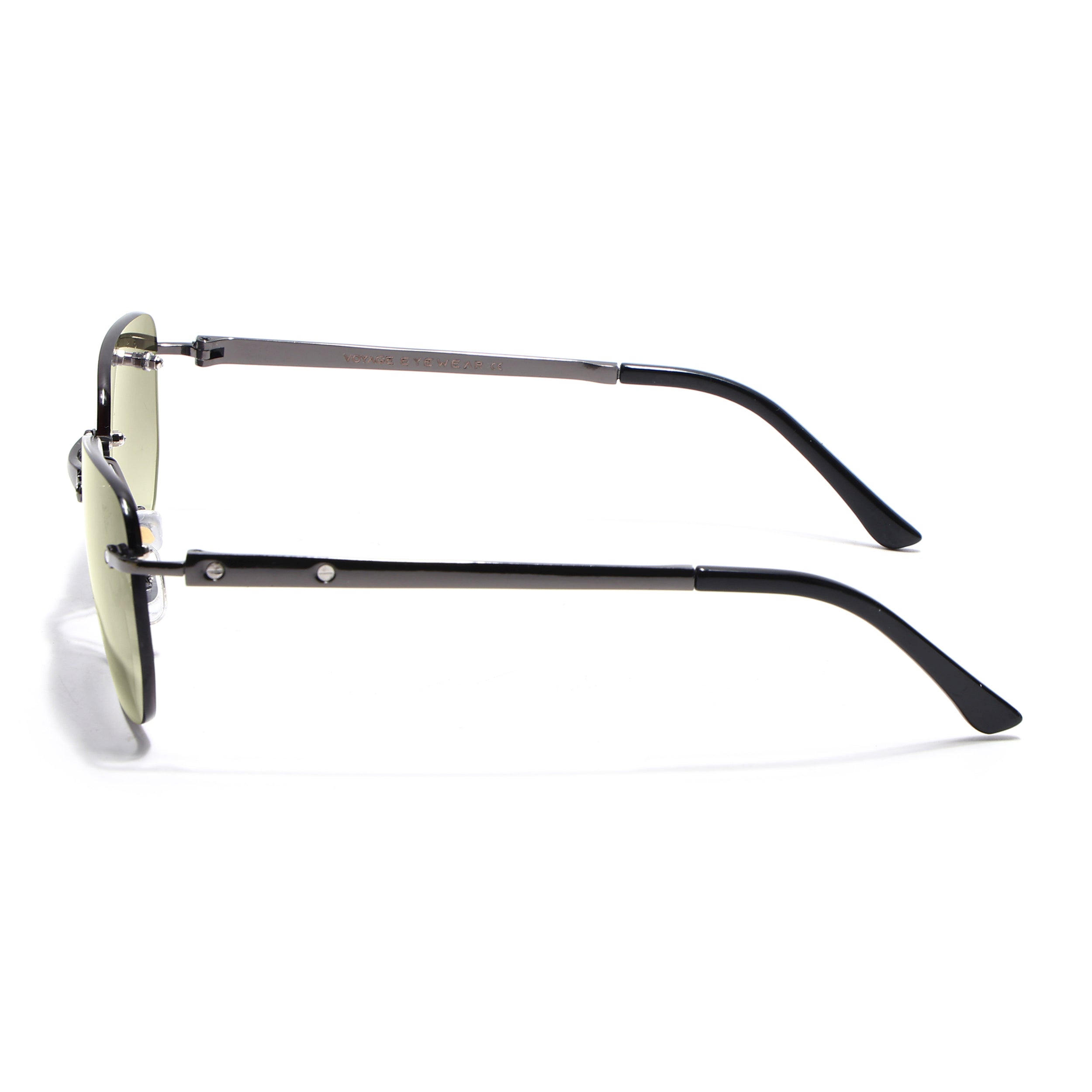 Rayn | Olive & Clear Rimless Sunglasses | Grey Frame - MG7603