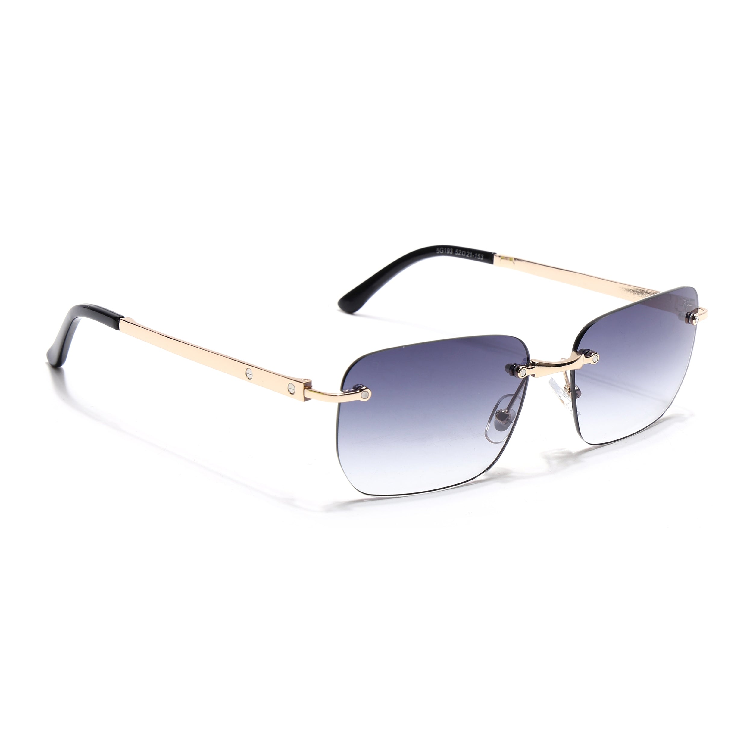 Rayn | Grey & Clear Rimless Sunglasses | Golden Frame - MG7604