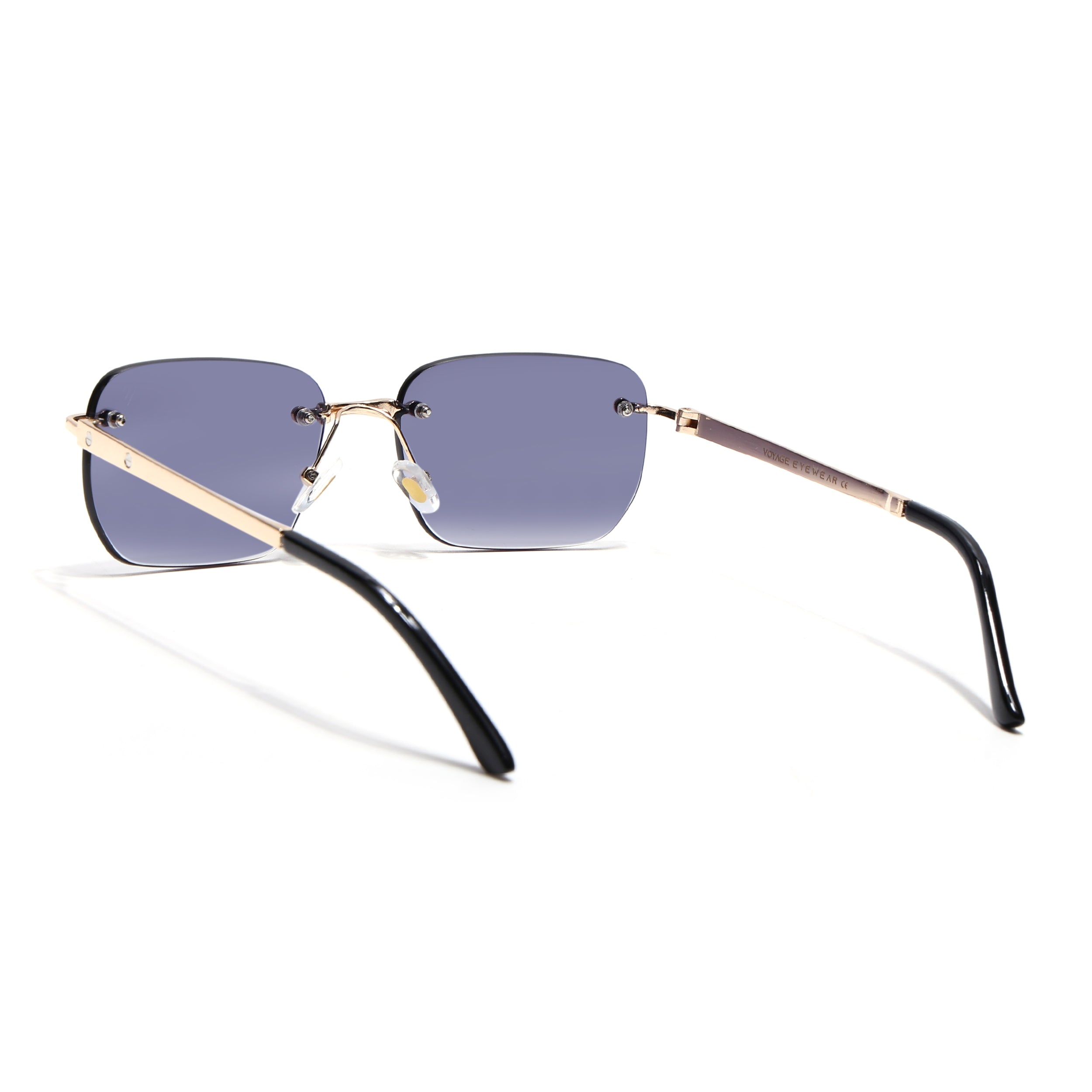 Rayn | Grey & Clear Rimless Sunglasses | Golden Frame - MG7604