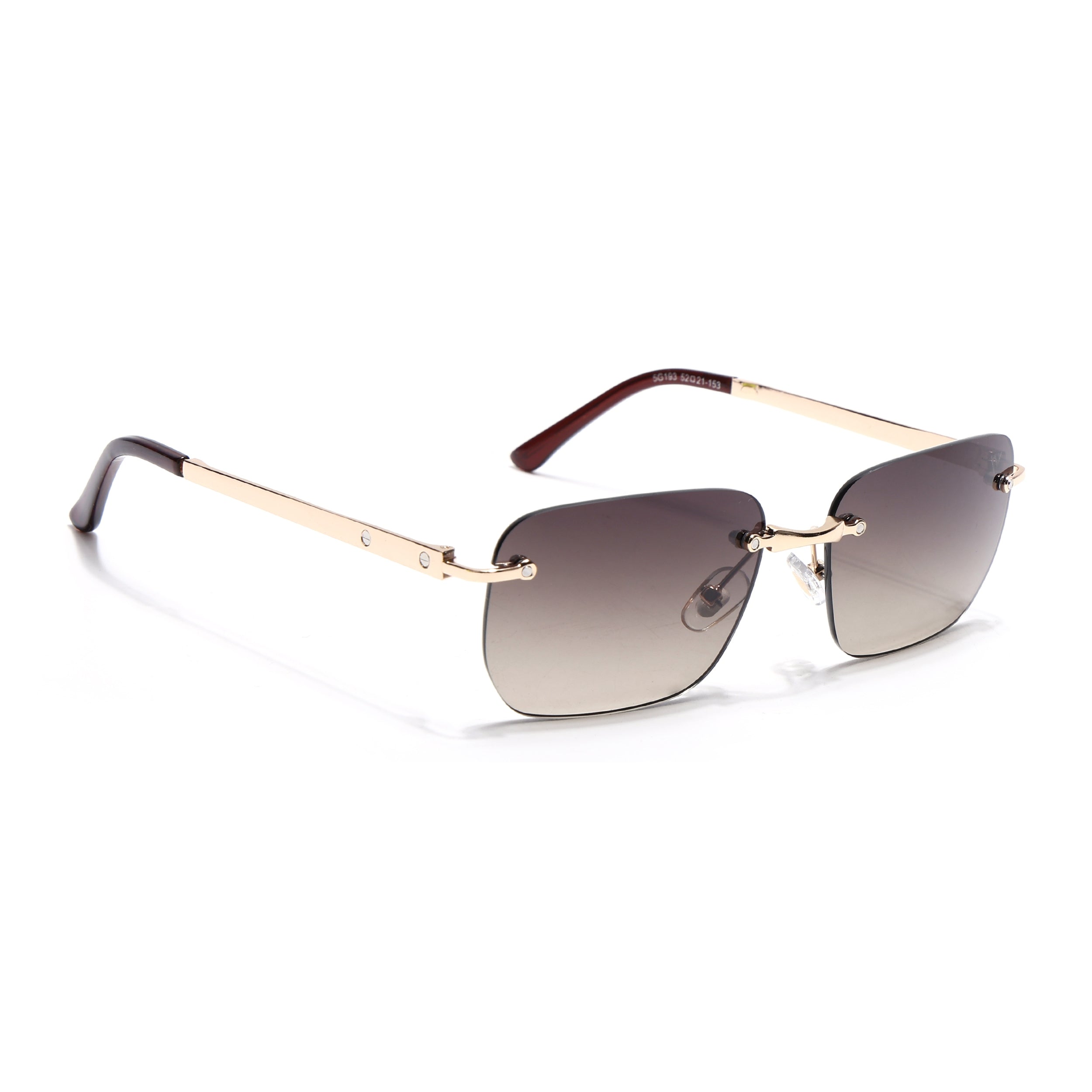 Rayn | Brown & Clear Rimless Sunglasses | Golden Frame - MG7606
