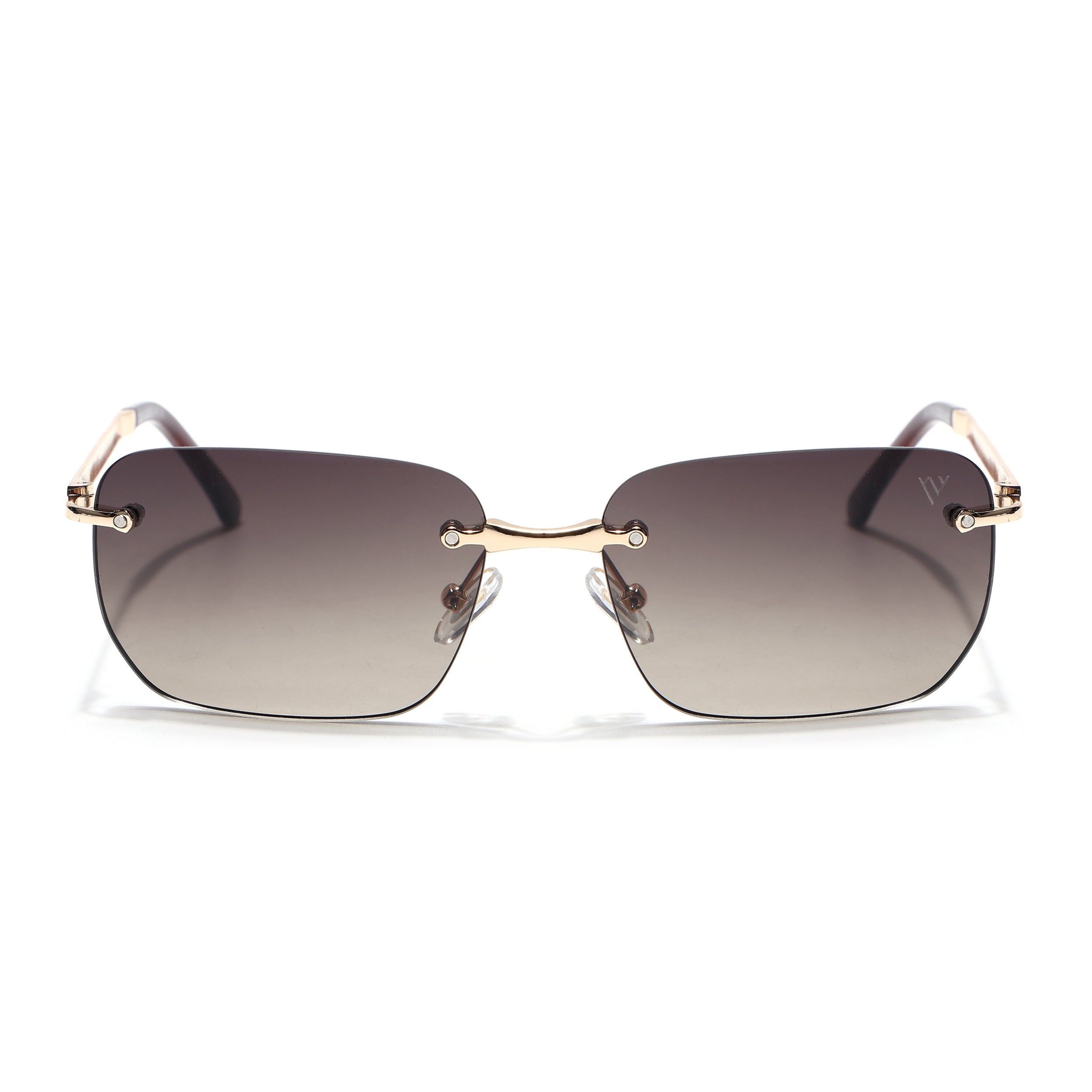 Rayn | Brown & Clear Rimless Sunglasses | Golden Frame - MG7606