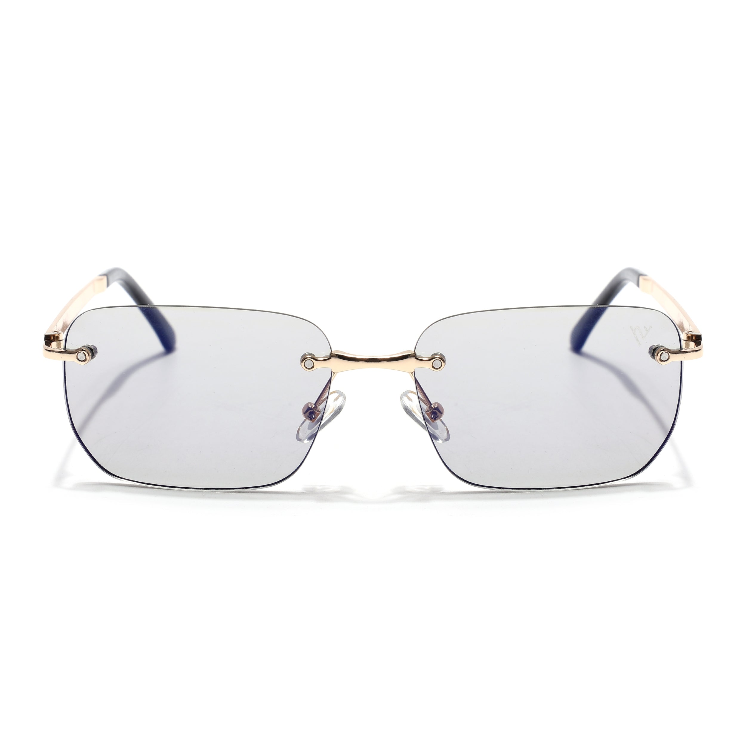 Rayn | Light Black Rimless Sunglasses | Golden Frame - MG7607