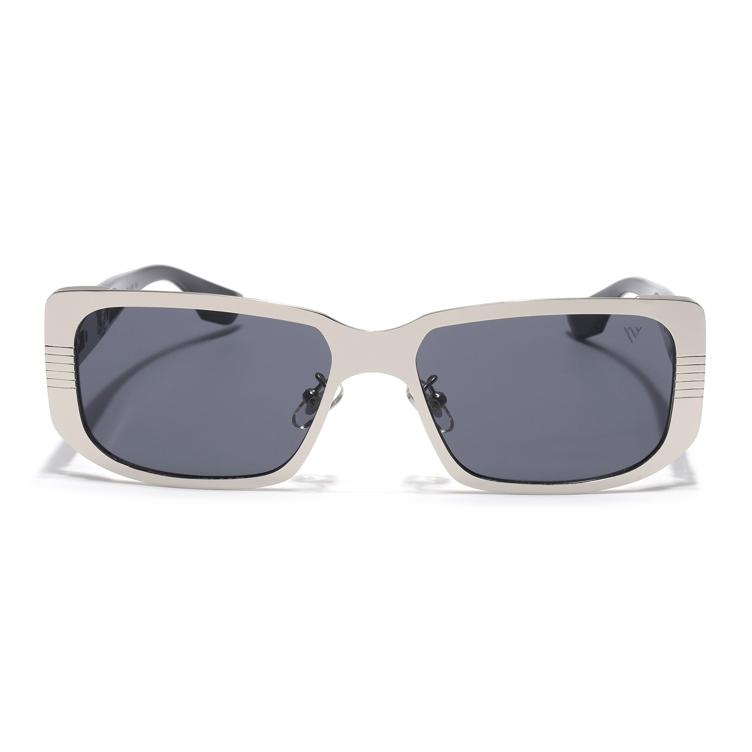 Rectangle Sunglasses for Men & Women (Grey Lens | Silver Frame - MG6897)