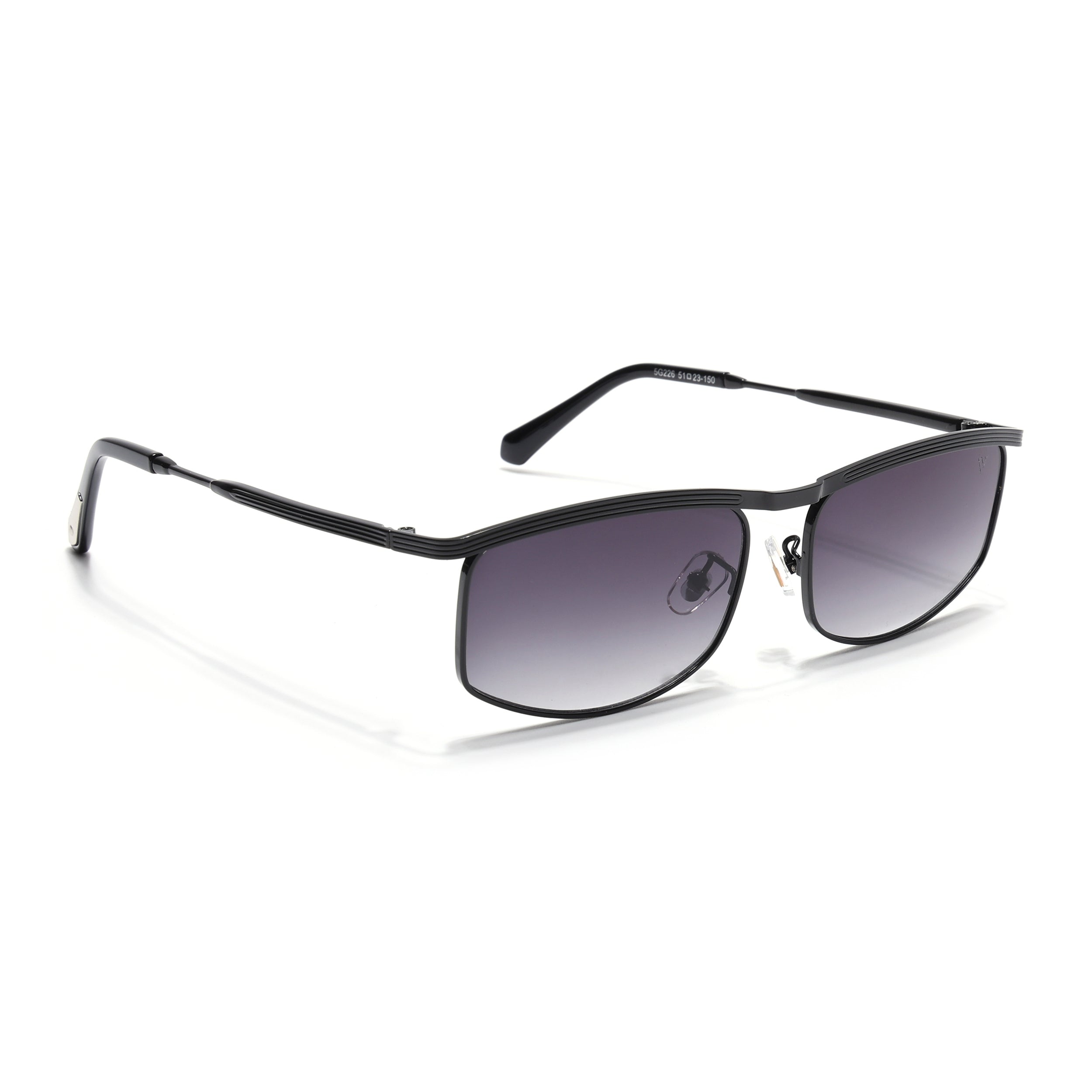 Rectangle Sunglasses for Men & Women (Black & Clear Lens | Black Frame - MG6901)