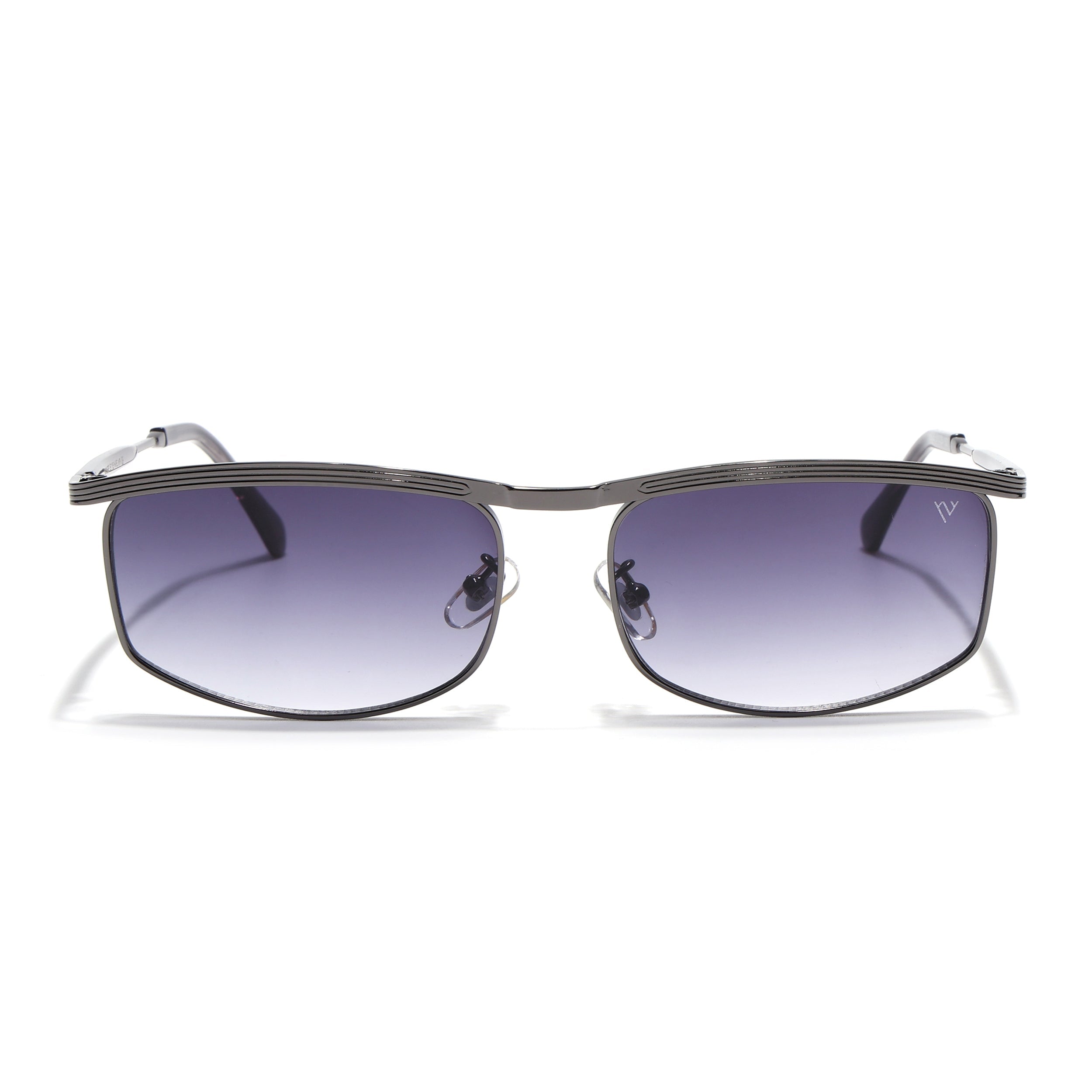 Rectangle Sunglasses for Men & Women (Grey & Clear Lens | Grey Frame - MG6902)