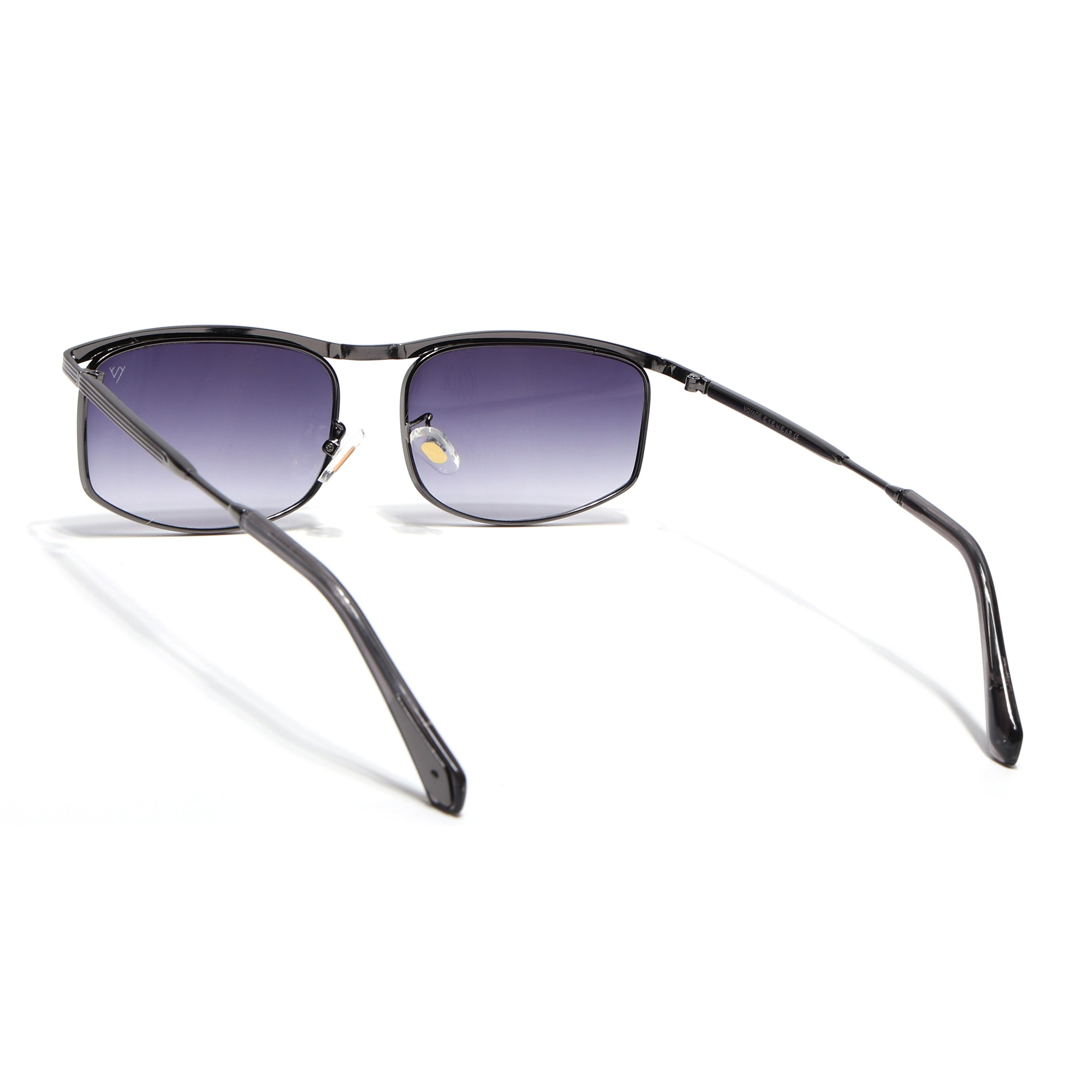 Rectangle Sunglasses for Men & Women (Grey & Clear Lens | Grey Frame - MG6902)
