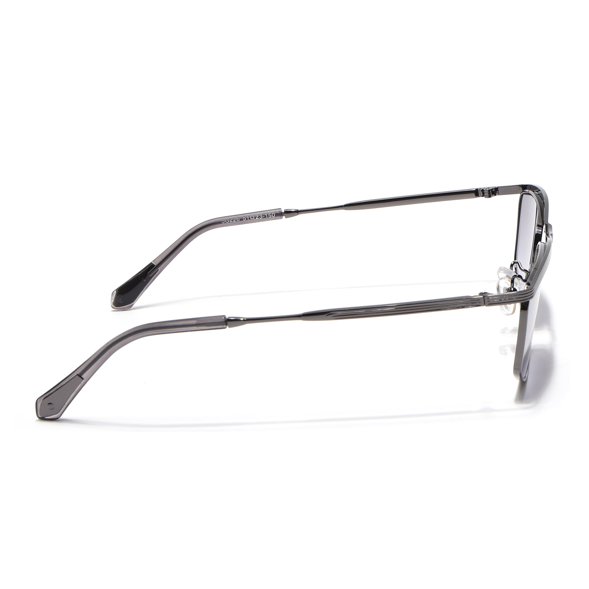Rectangle Sunglasses for Men & Women (Grey & Clear Lens | Grey Frame - MG6902)