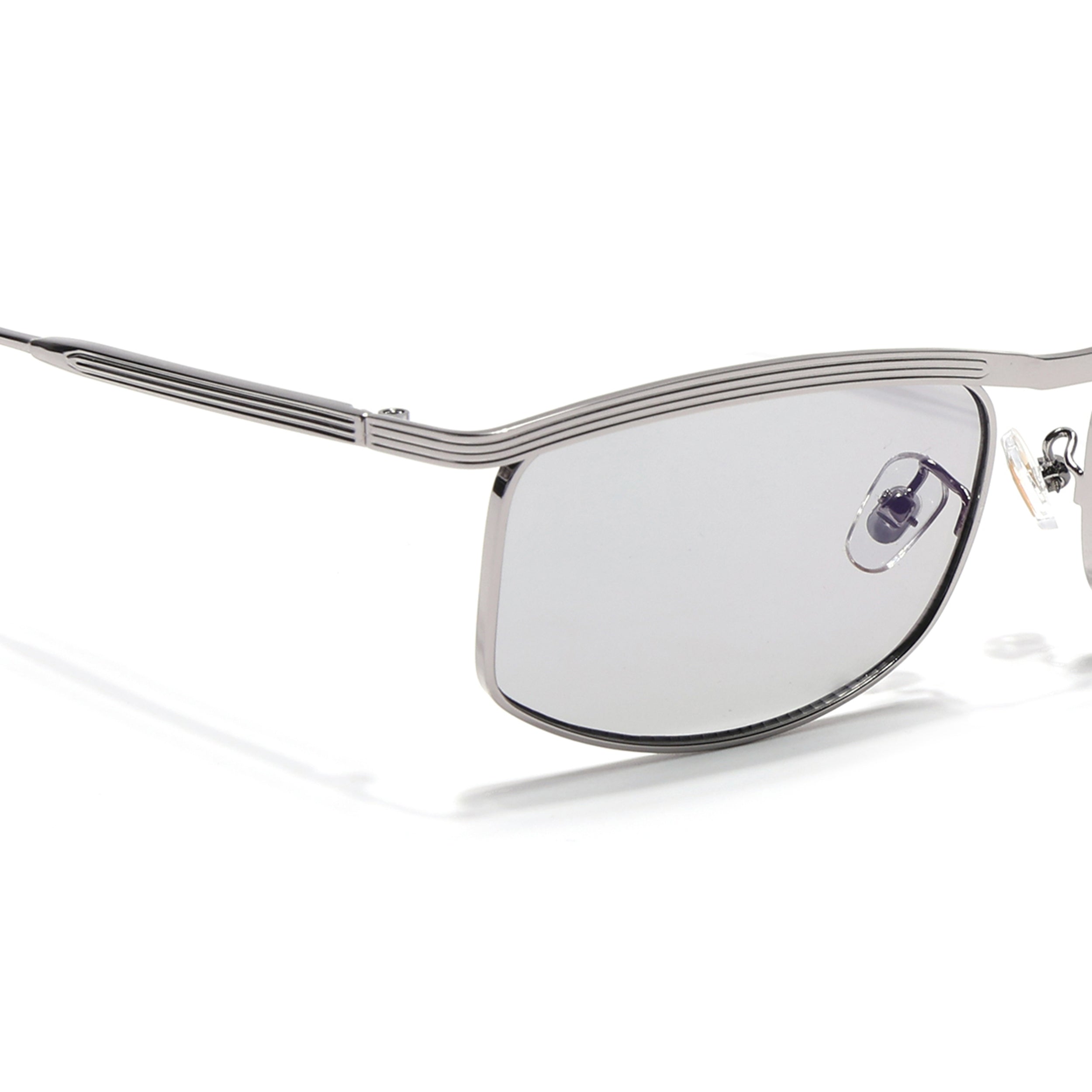 Rectangle Sunglasses for Men & Women (Clear Lens | Silver Frame - MG6903)