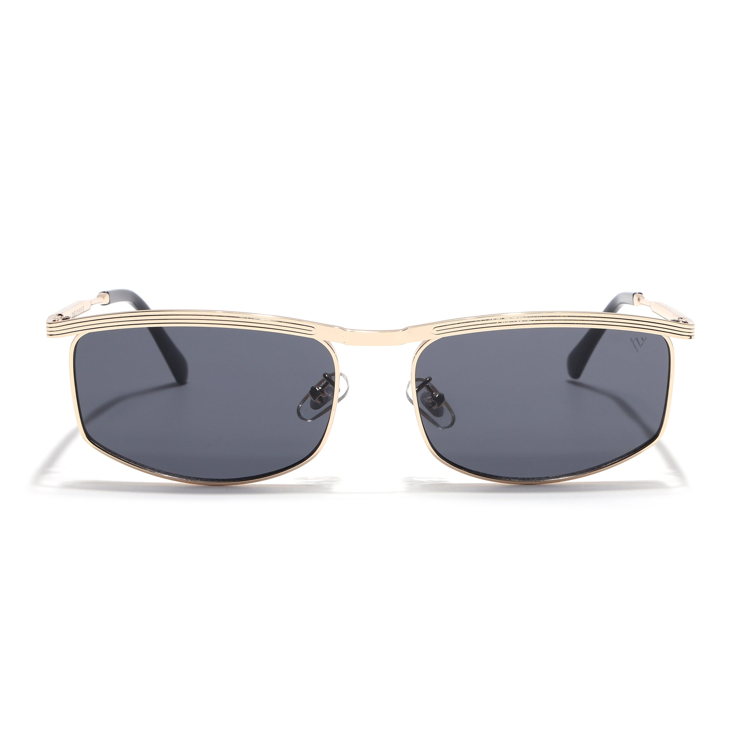 Rectangle Sunglasses for Men & Women (Black Lens | Golden Frame - MG6904)