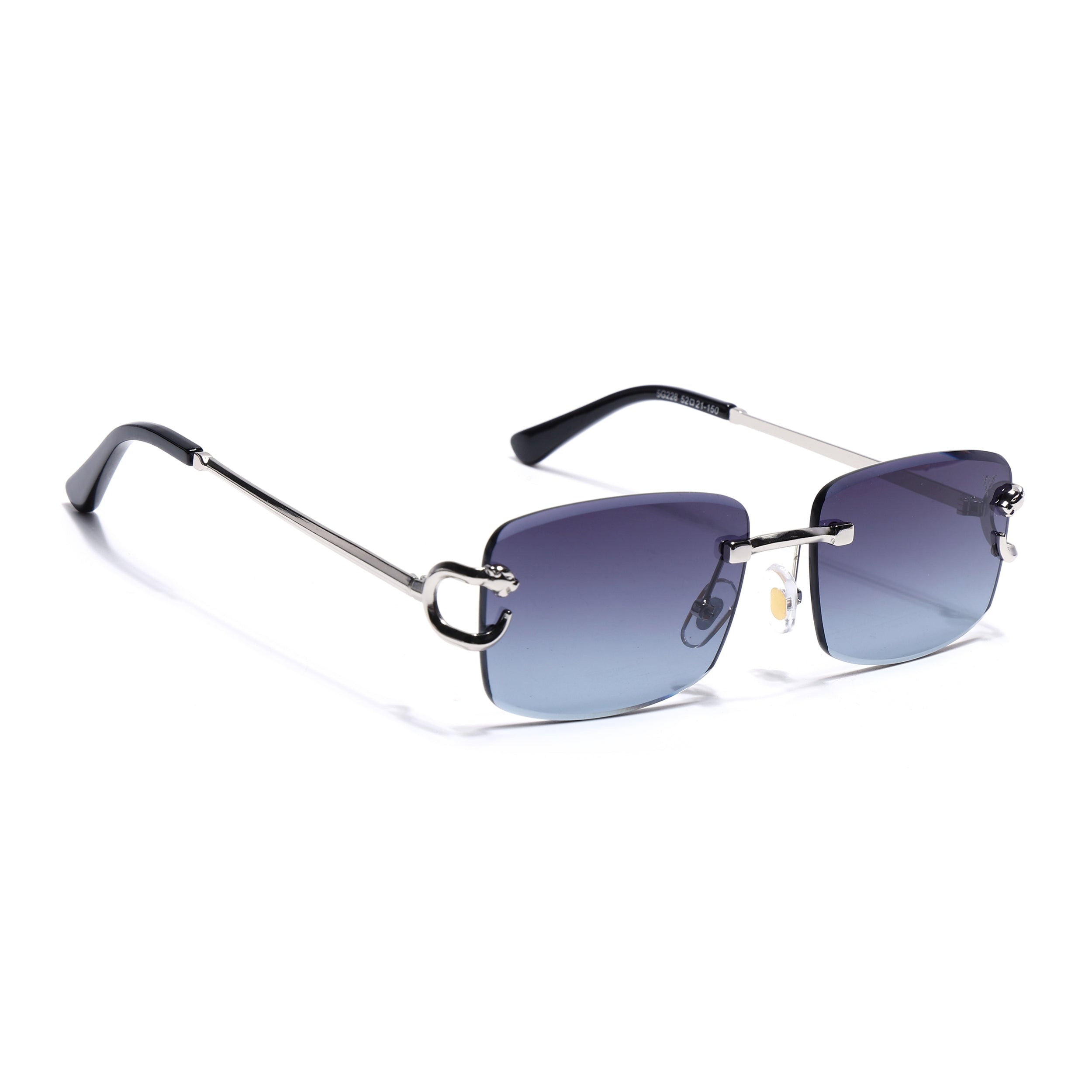 Rimless Sunglasses for Men & Women (Grey & Clear Lens | Silver Frame - MG7524)
