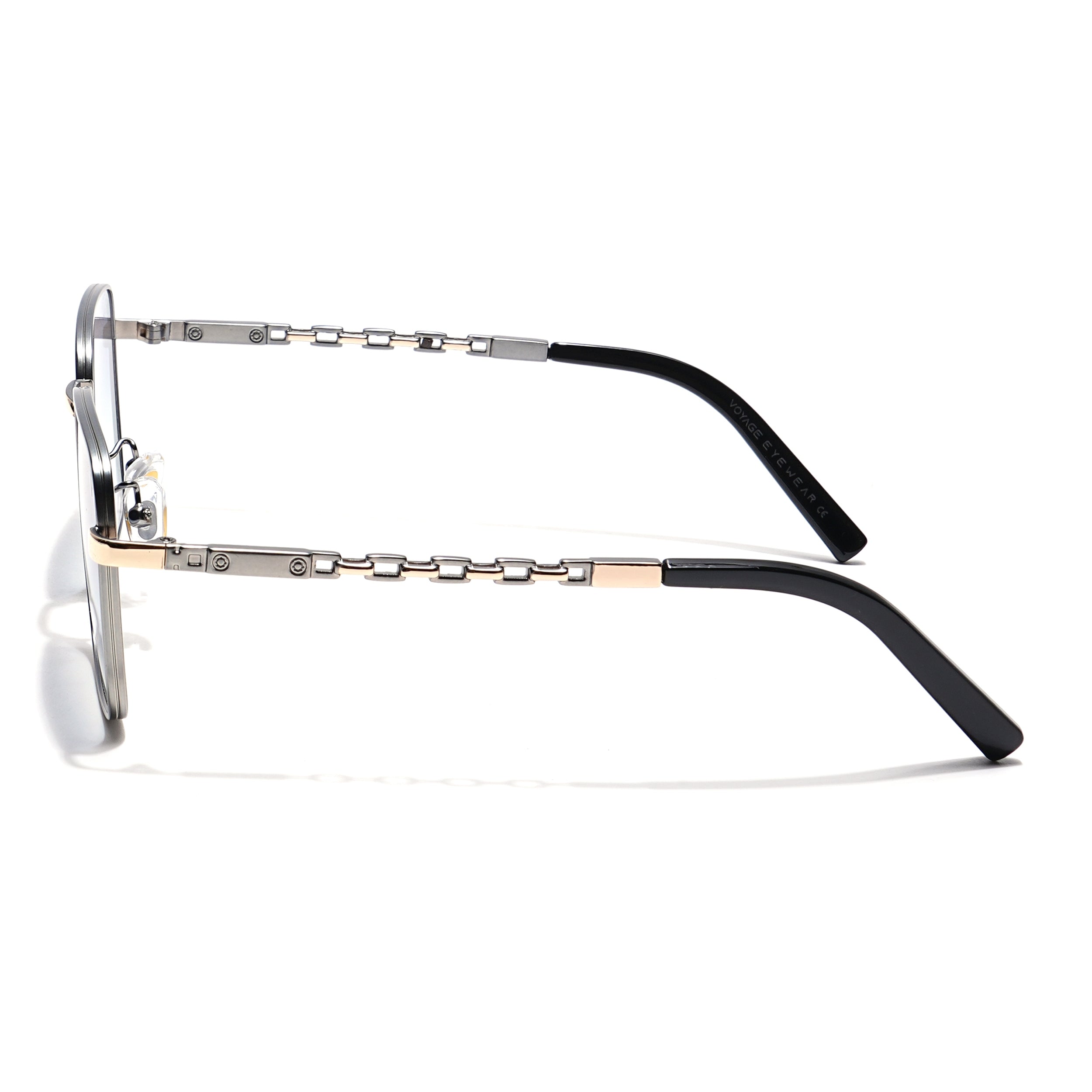 Square Sunglasses (Grey & Clear Lens | Silver Frame - MG6010)