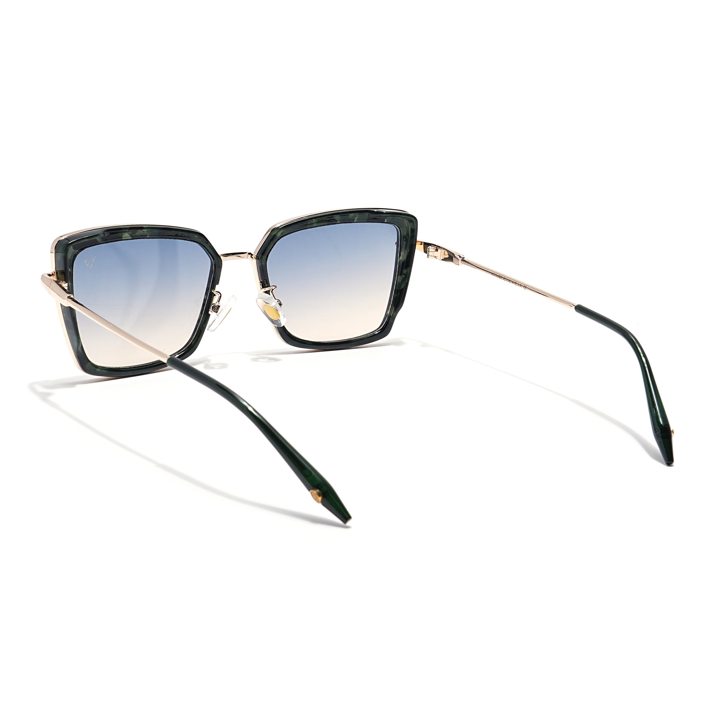 Cateye Sunglasses (Grey & Light Brown Lens | Golden & Black Frame - MG6020)