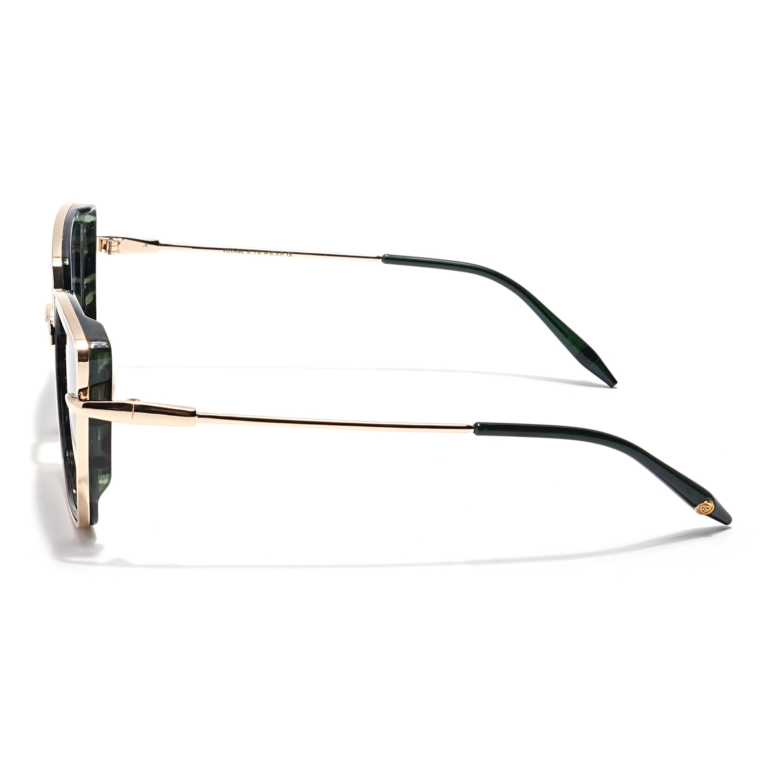 Cateye Sunglasses (Grey & Light Brown Lens | Golden & Black Frame - MG6020)