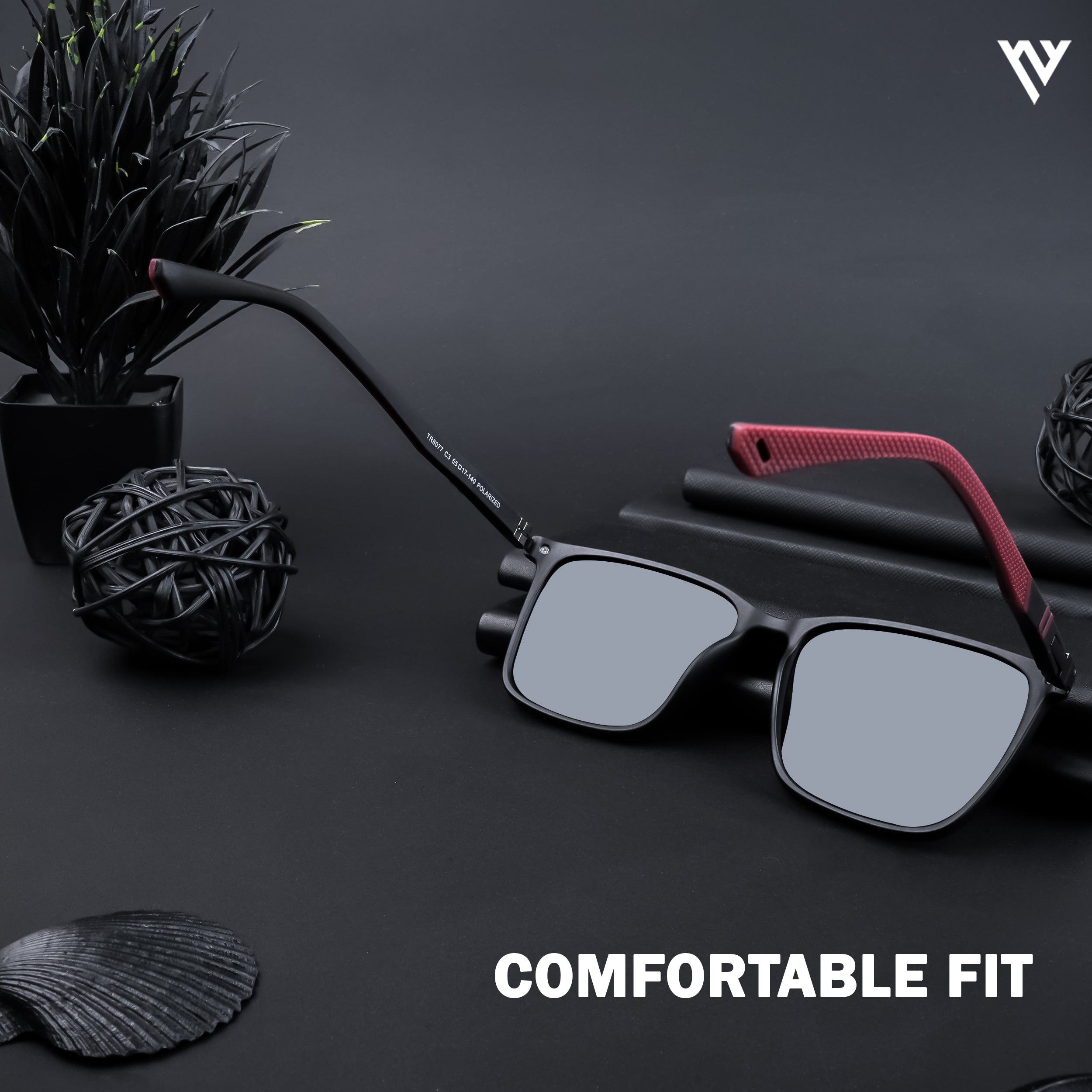 Matt Black Polarized Wayfarer Sunglasses - PMG4486