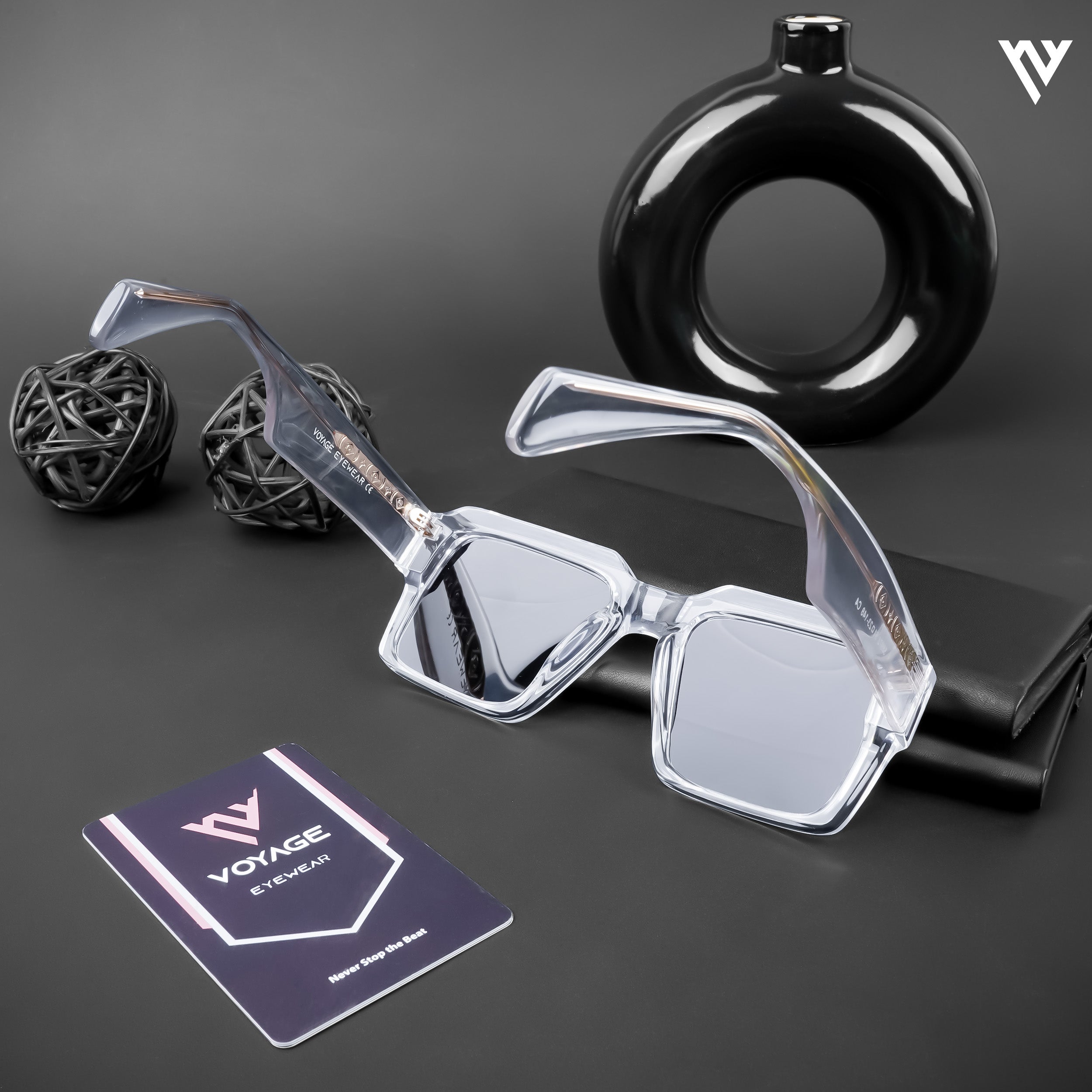 Voyage Exclusive Transparent Polarized Wayfarer Sunglasses for Men & Women - PMG4752