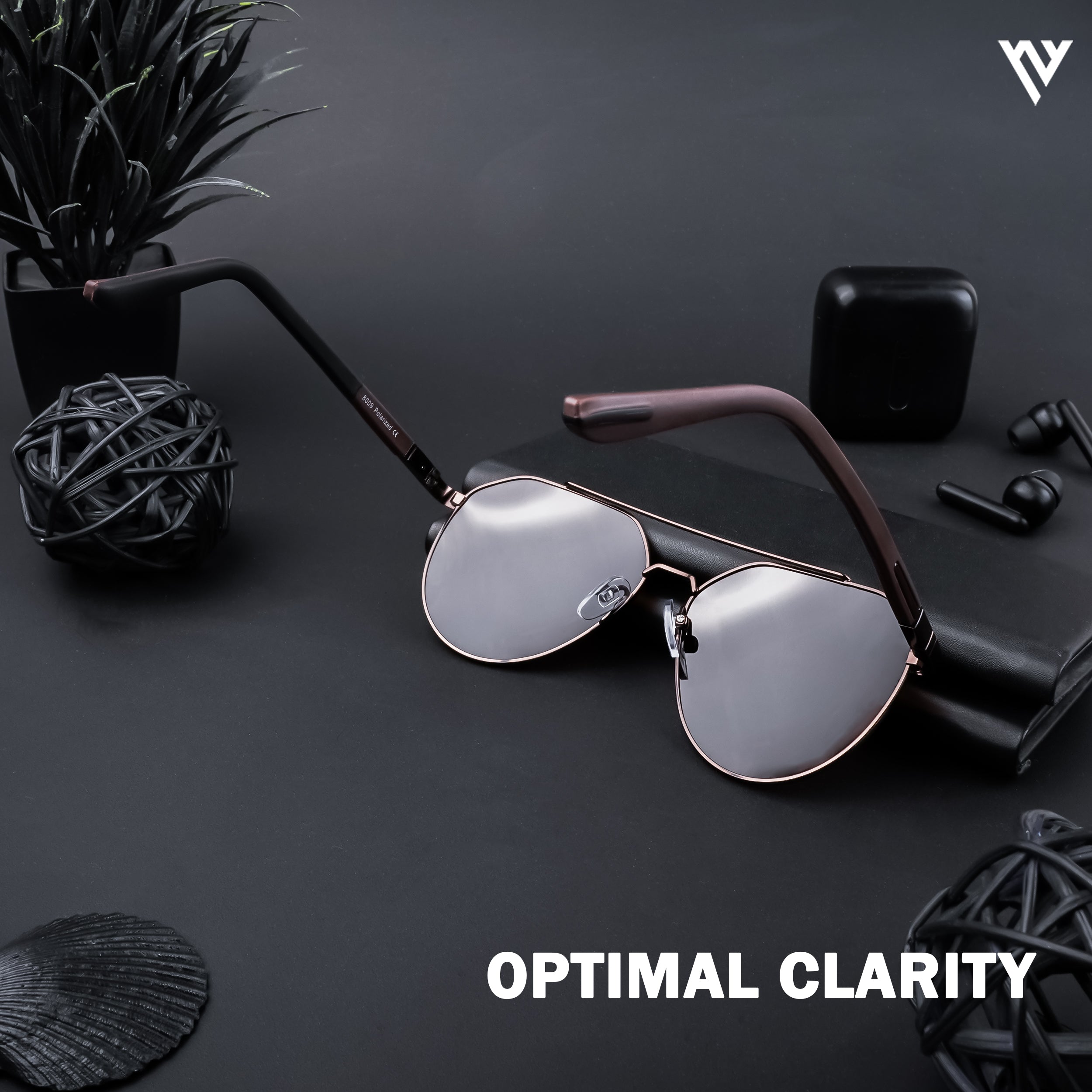 Voyage Exclusive Brown Polarized Aviator Sunglasses for Men & Women (8009PMG4285)