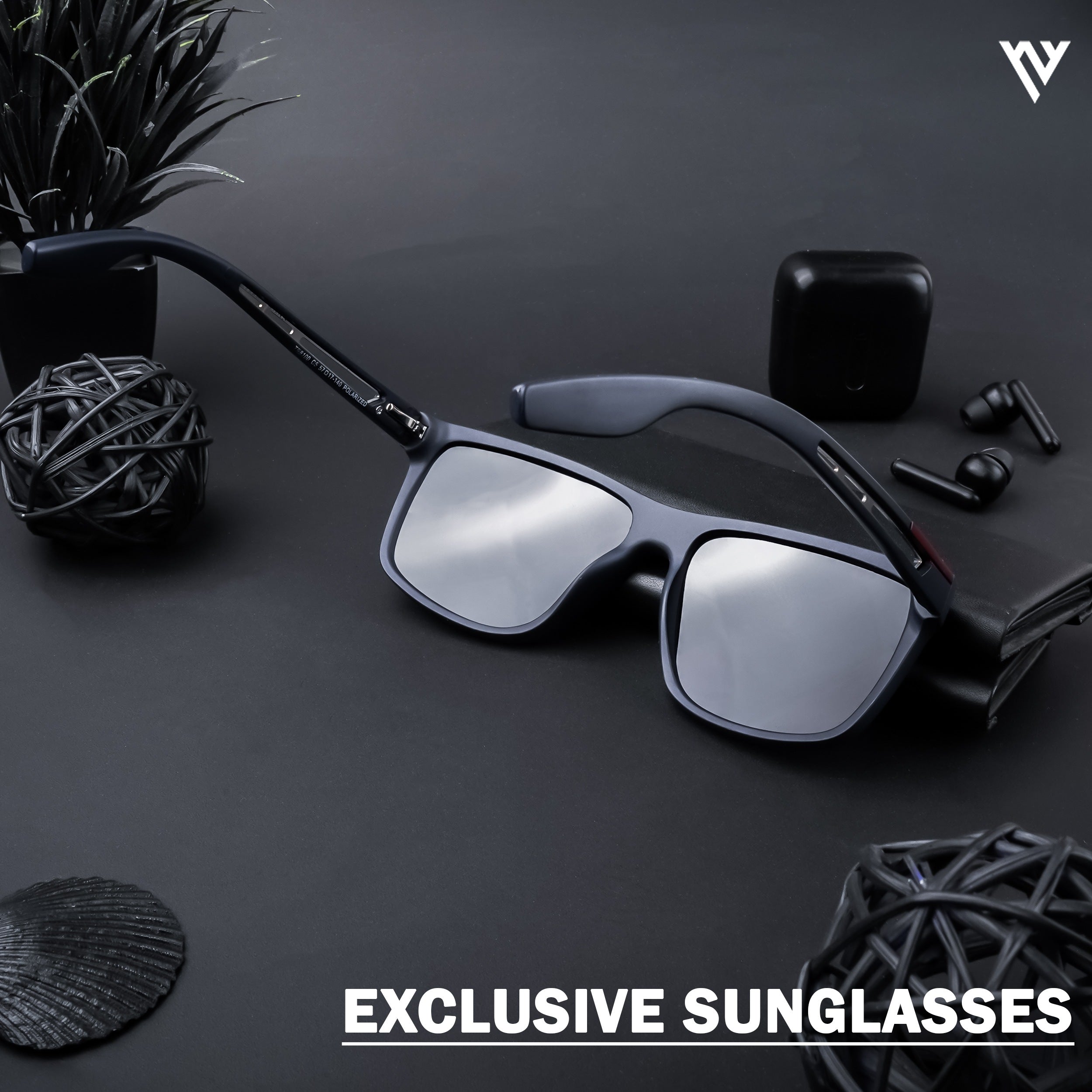 Navy Blue Polarized Wayfarer Sunglasses - PMG4308