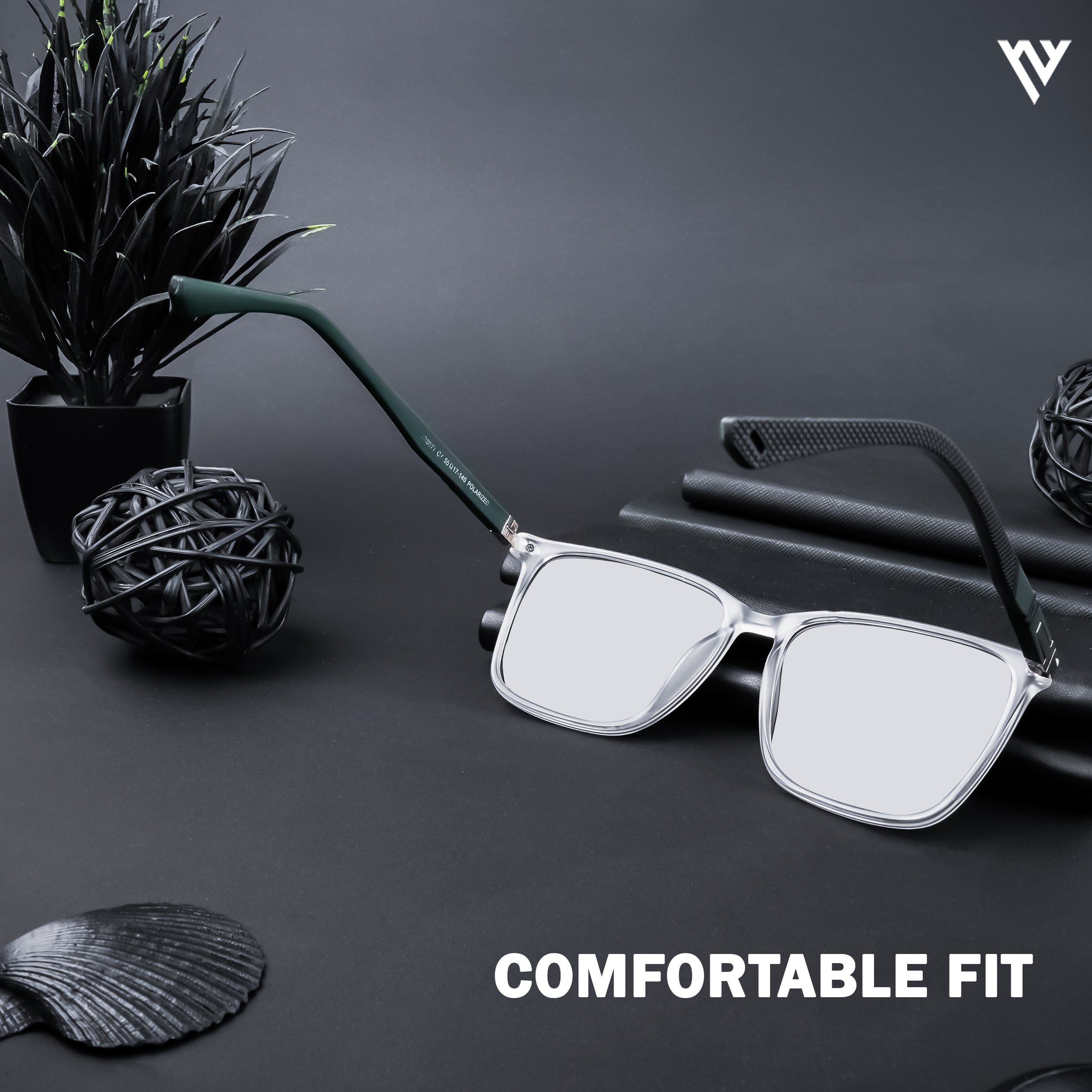Voyage Exclusive Transparent Polarized Wayfarer Sunglasses for Men & Women - PMG4485