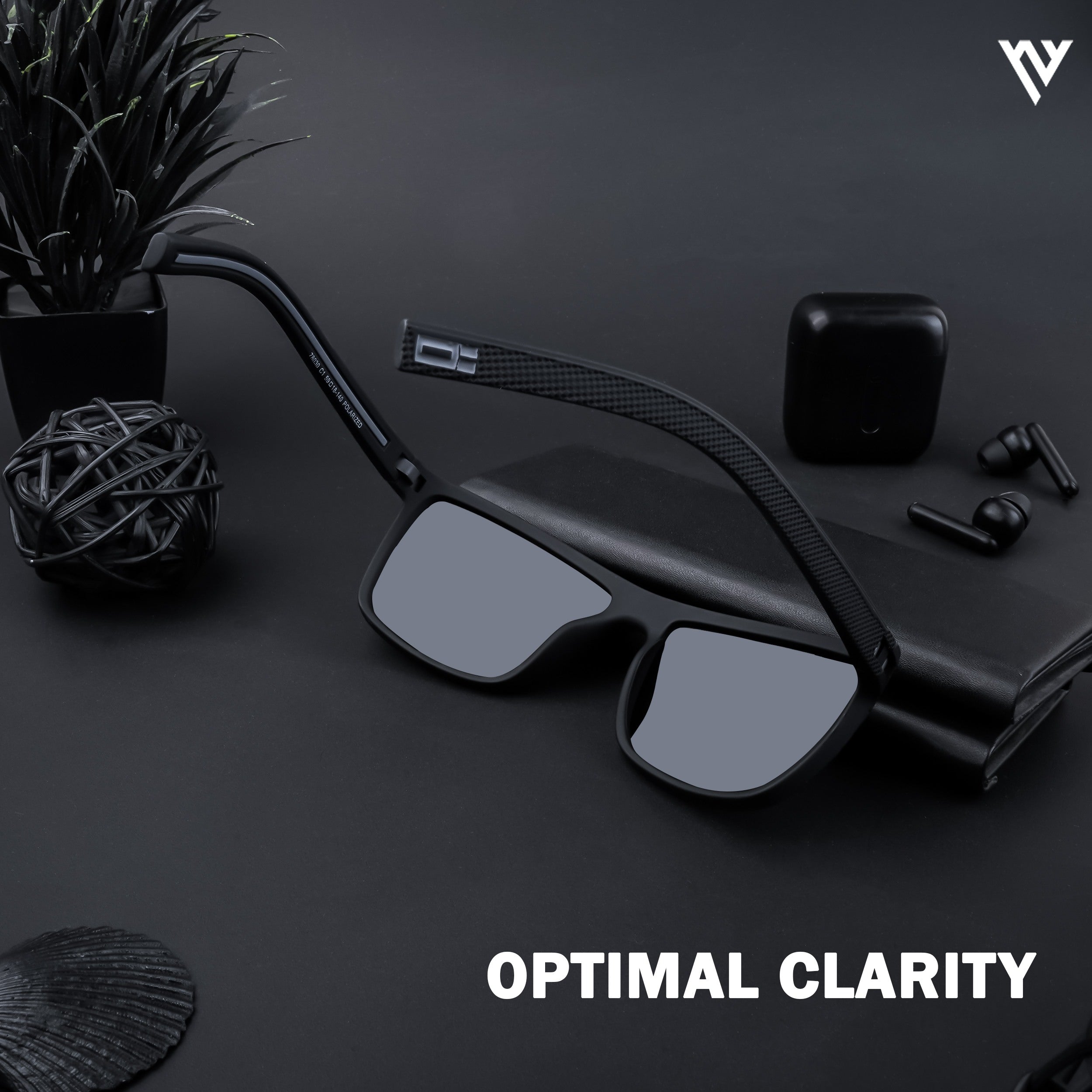 Voyage Exclusive Black Polarized Wayfarer Sunglasses for Men & Women (78030PMG4295)