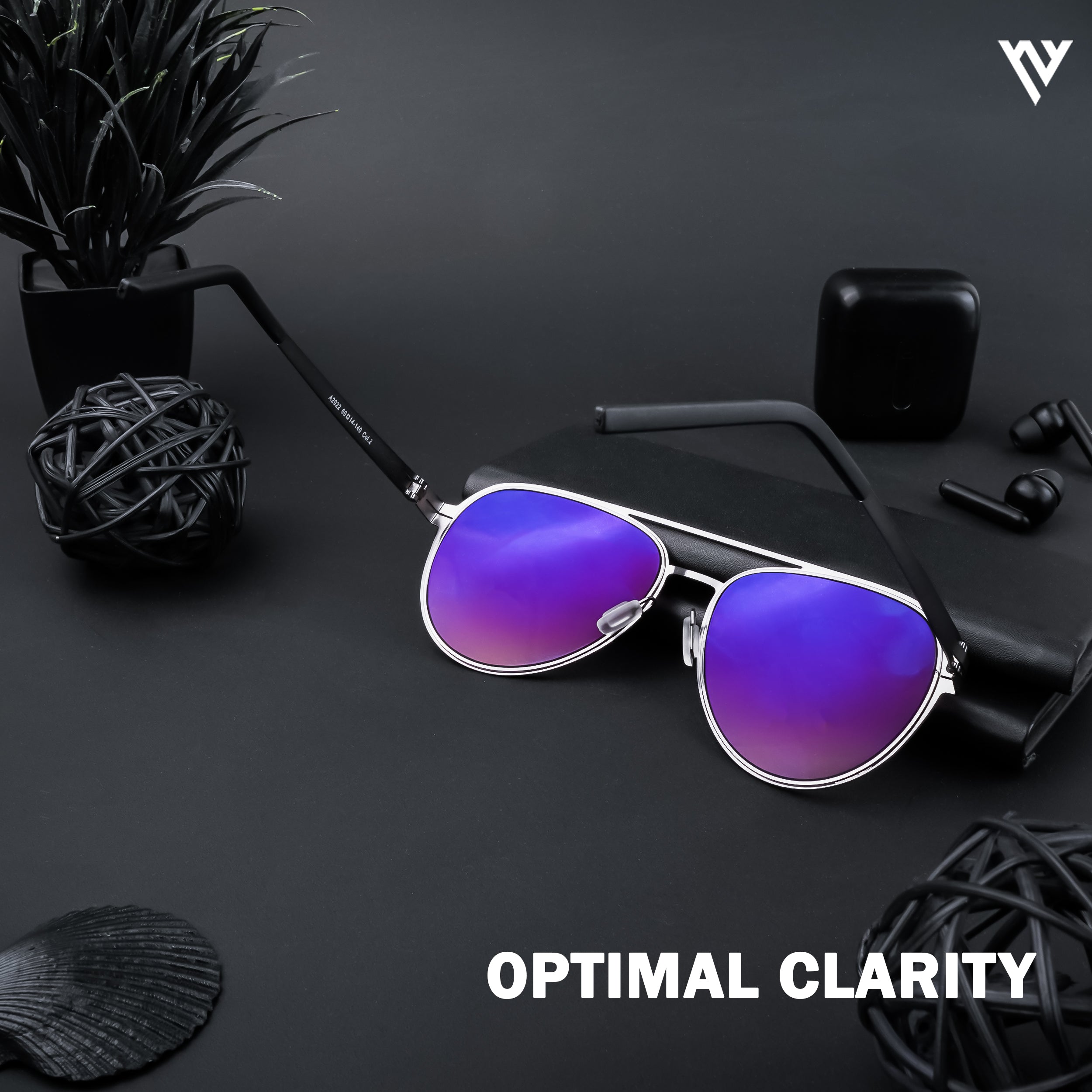 Silver Polarized Aviator Sunglasses - PMG4290