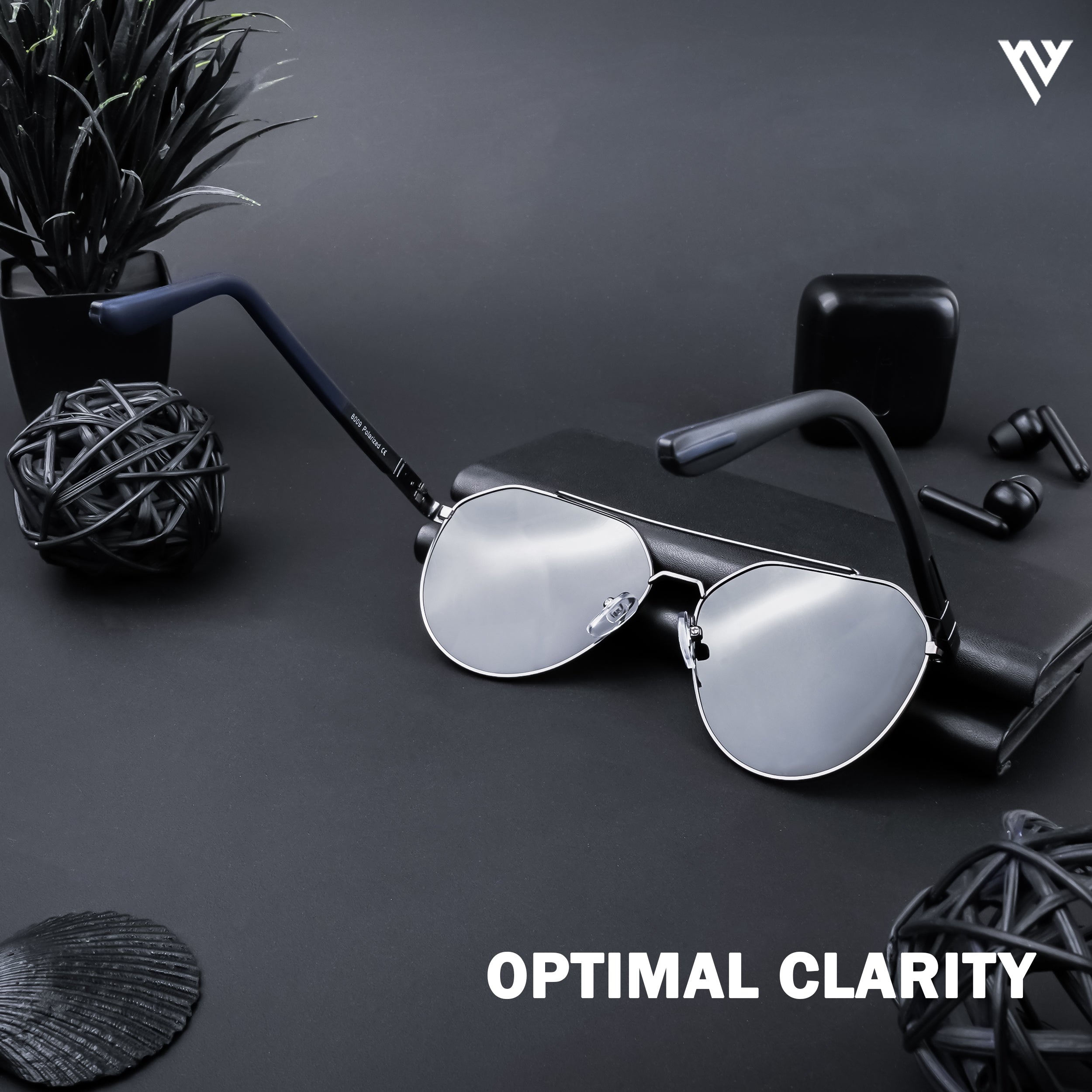 Grey Polarized Aviator Sunglasses - PMG4284