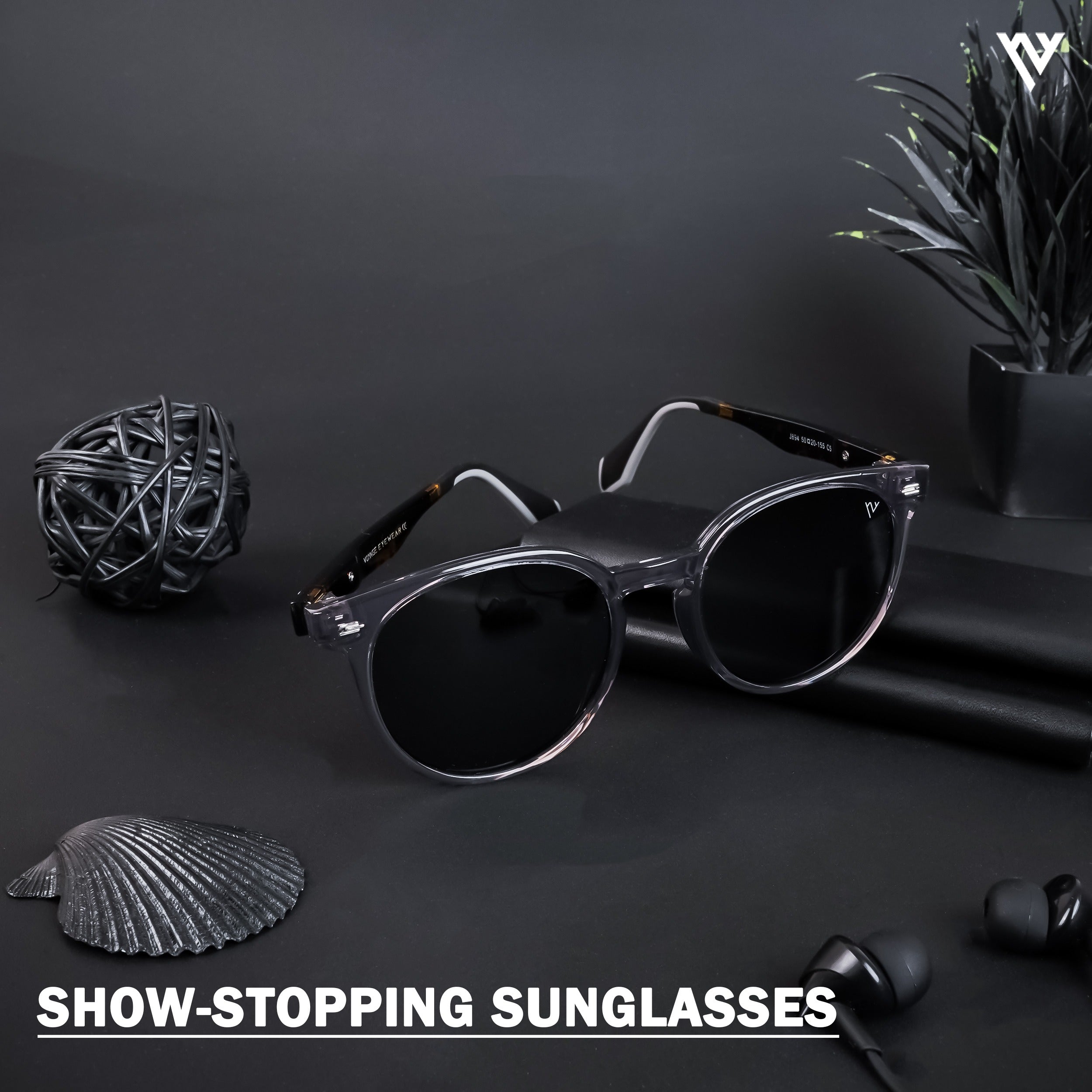 Active Grey Polarized Round Sunglasses - PMG4472
