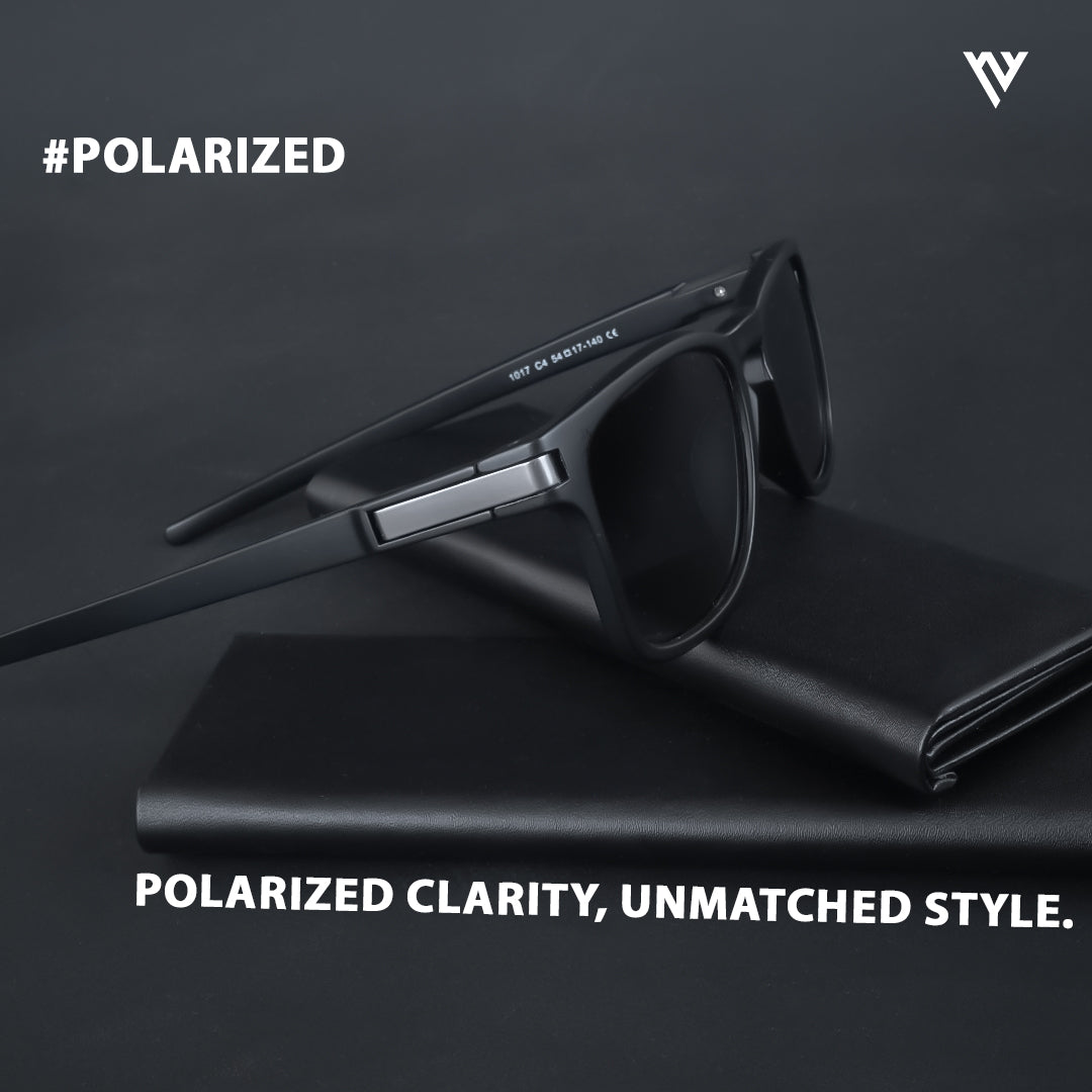 Voyage Exclusive Black Polarized Wayfarer Sunglasses for Men & Women - PMG3976